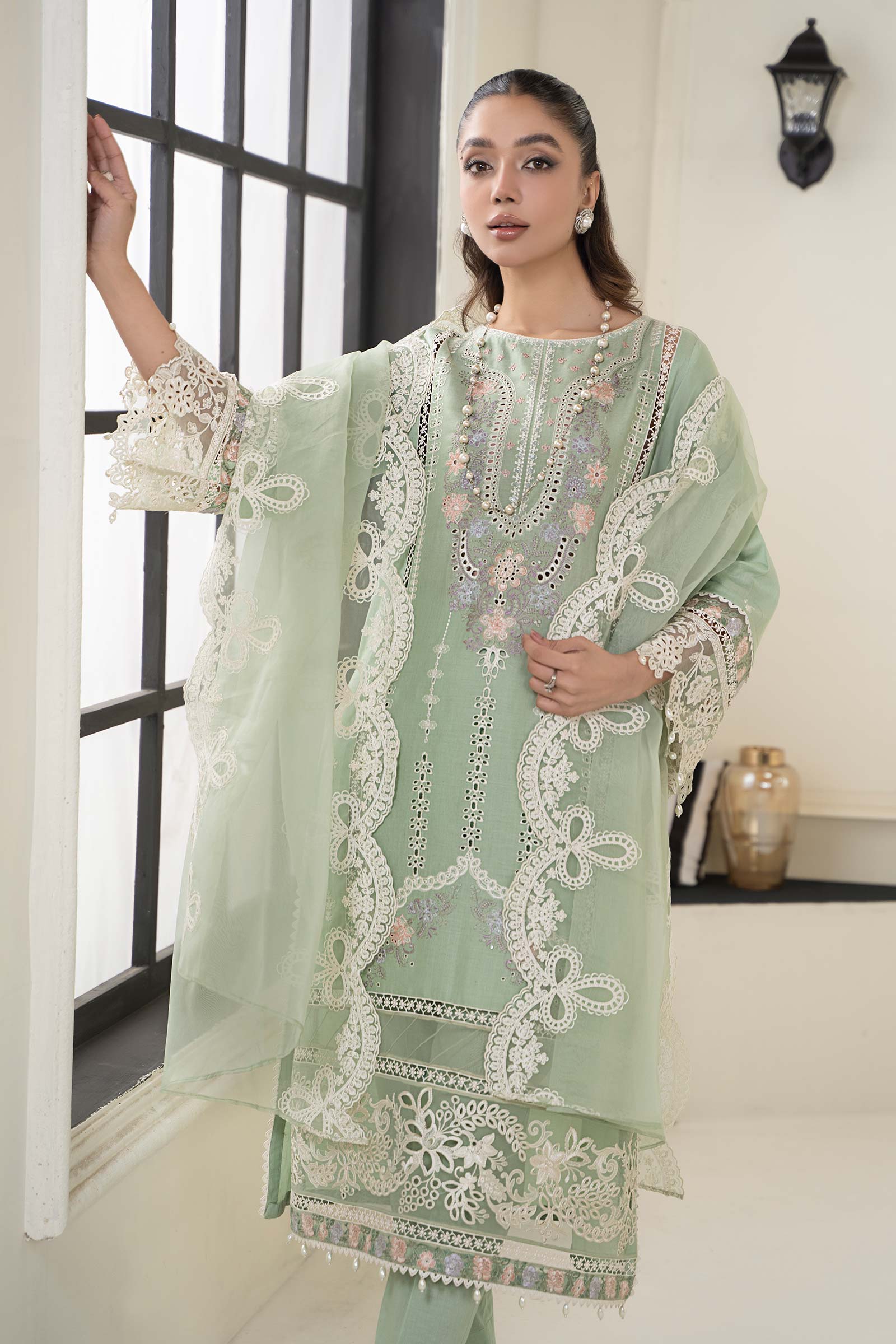 3 Piece Embroidered Dobby Suit - Image 3