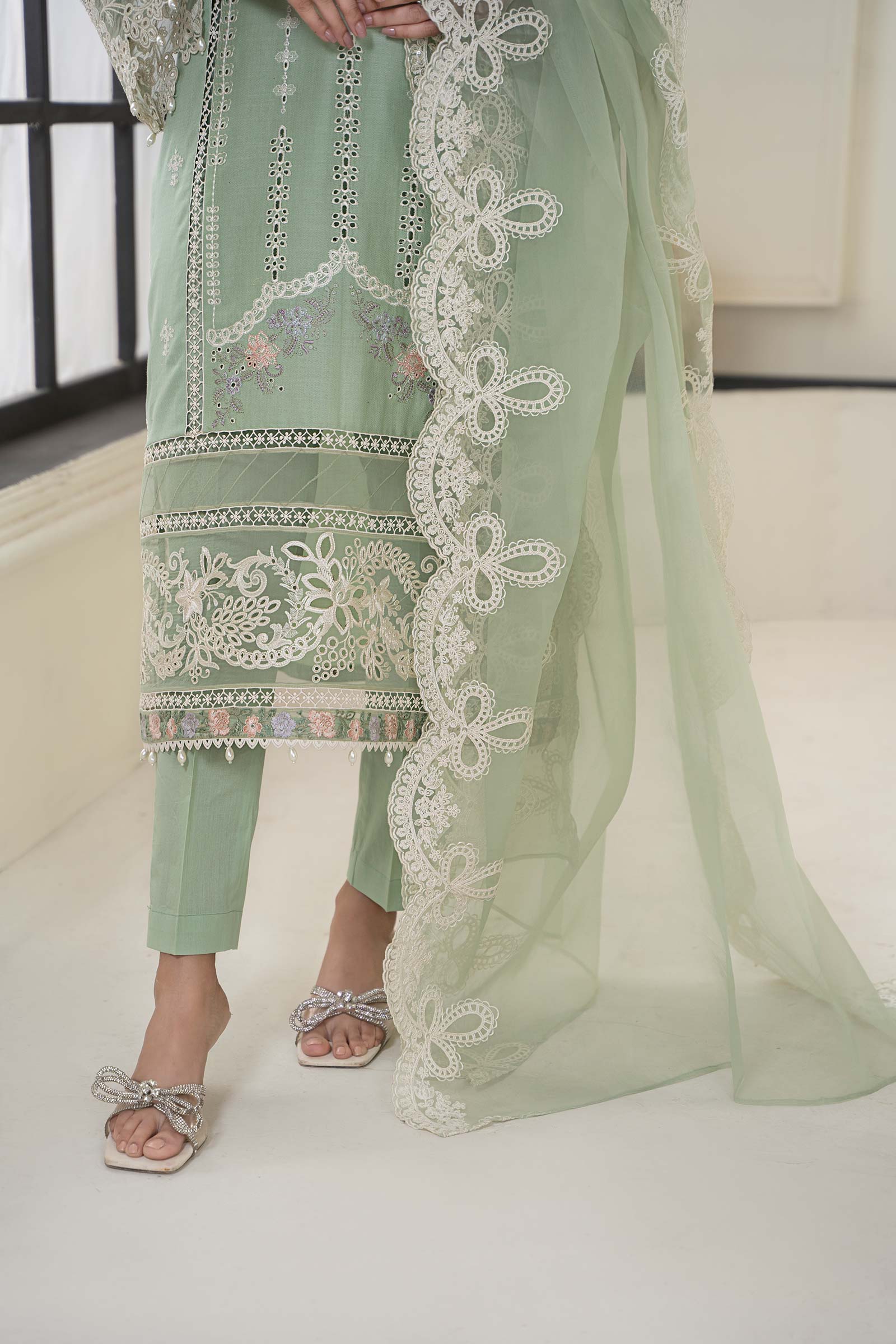3 Piece Embroidered Dobby Suit - Image 5
