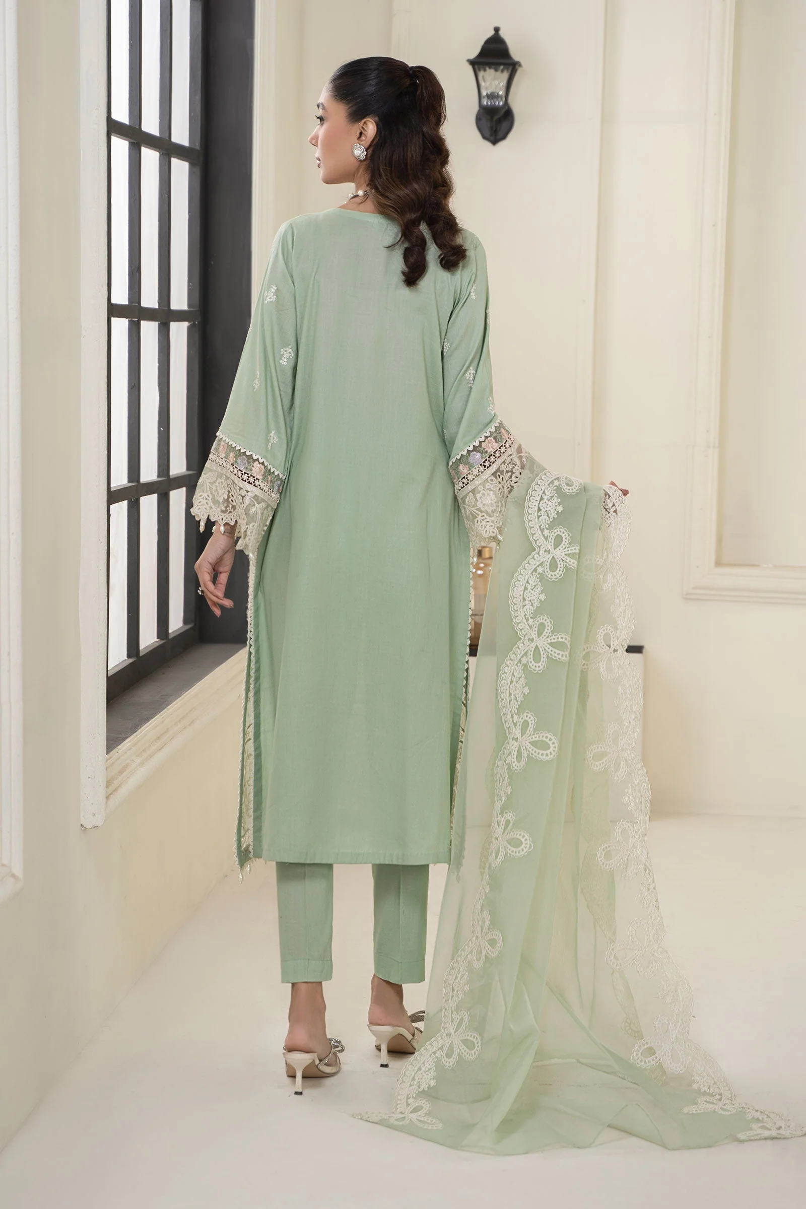 3 Piece Embroidered Dobby Suit - Image 7