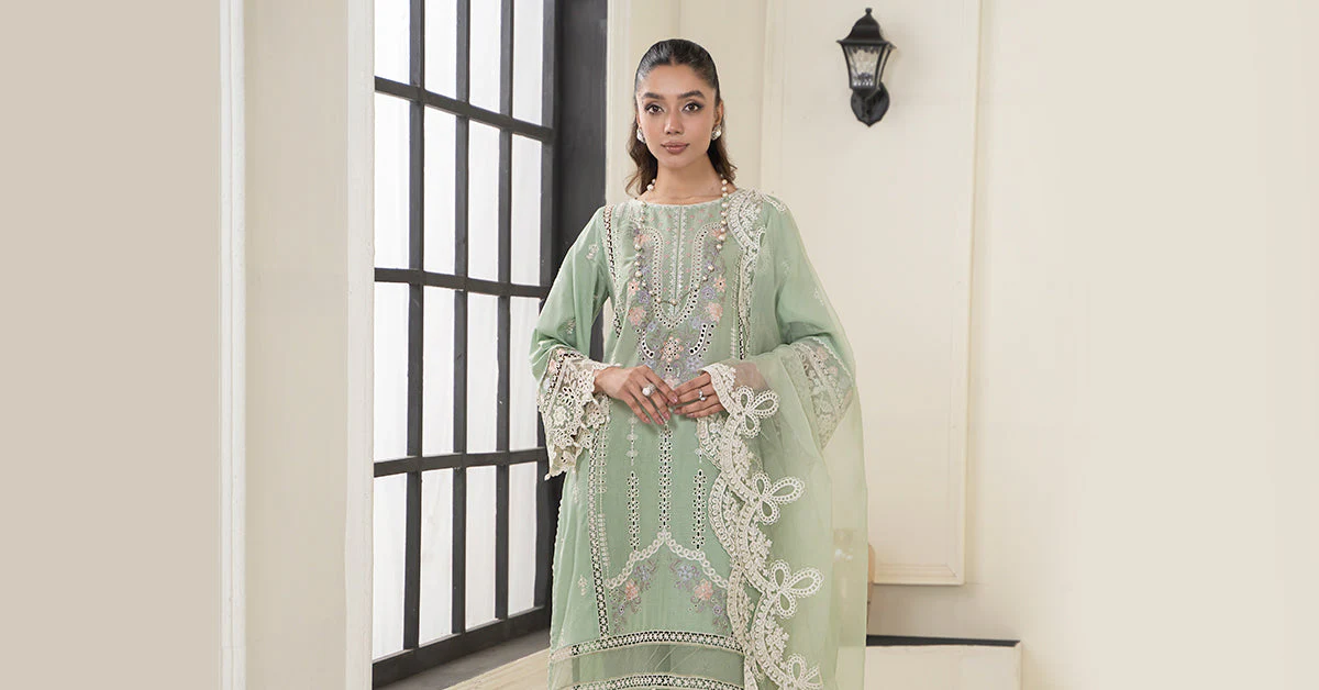 3 Piece Embroidered Dobby Suit - Image 8