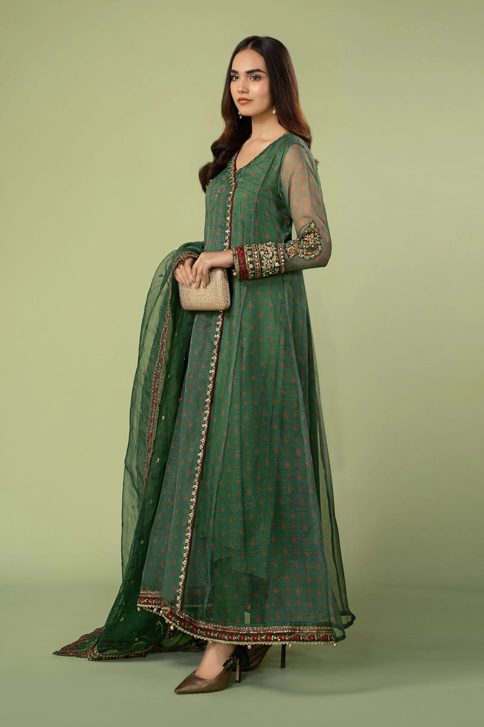 3 Piece Embroidered Net Organza Suit - Image 5