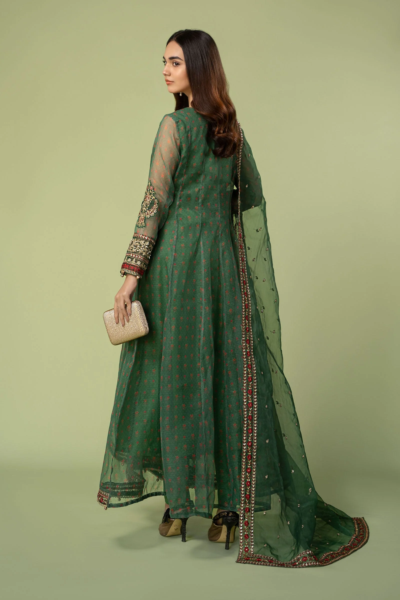 3 Piece Embroidered Net Organza Suit - Image 6