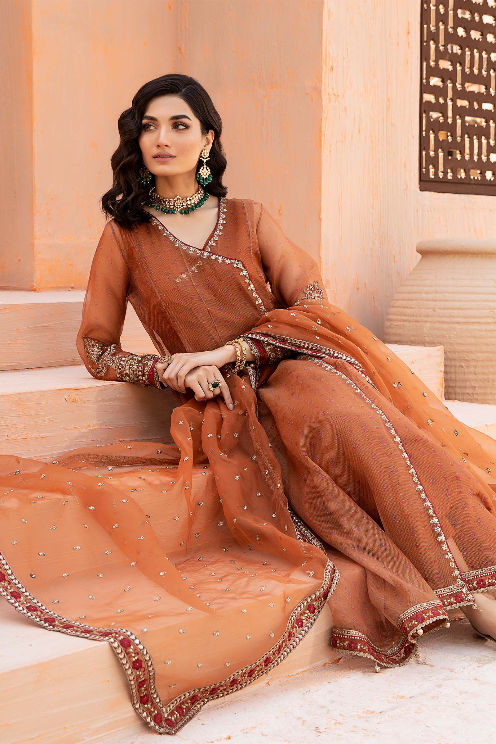 3 Piece Embroidered Net Organza Suit - Image 2
