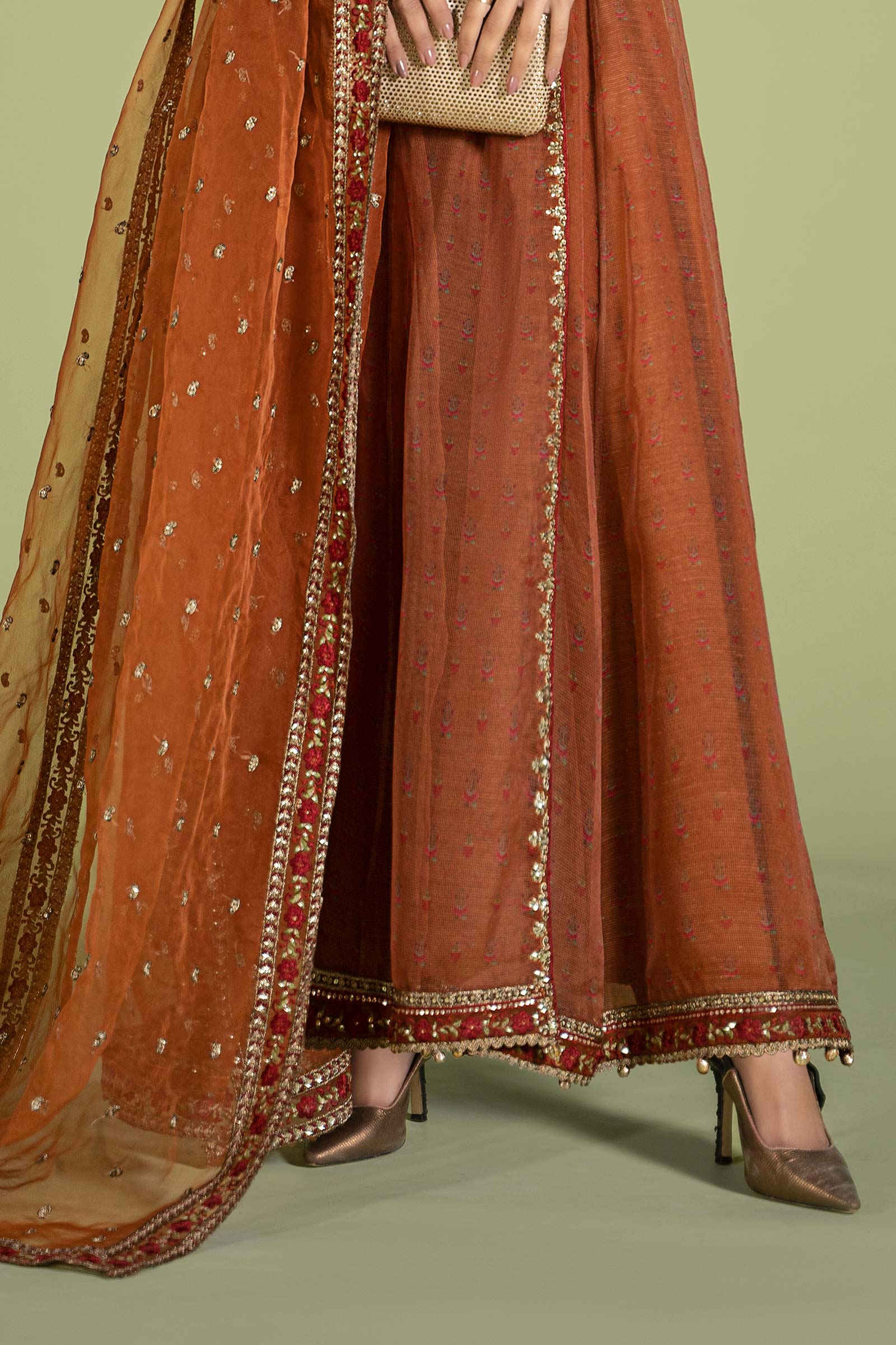 3 Piece Embroidered Net Organza Suit - Image 6