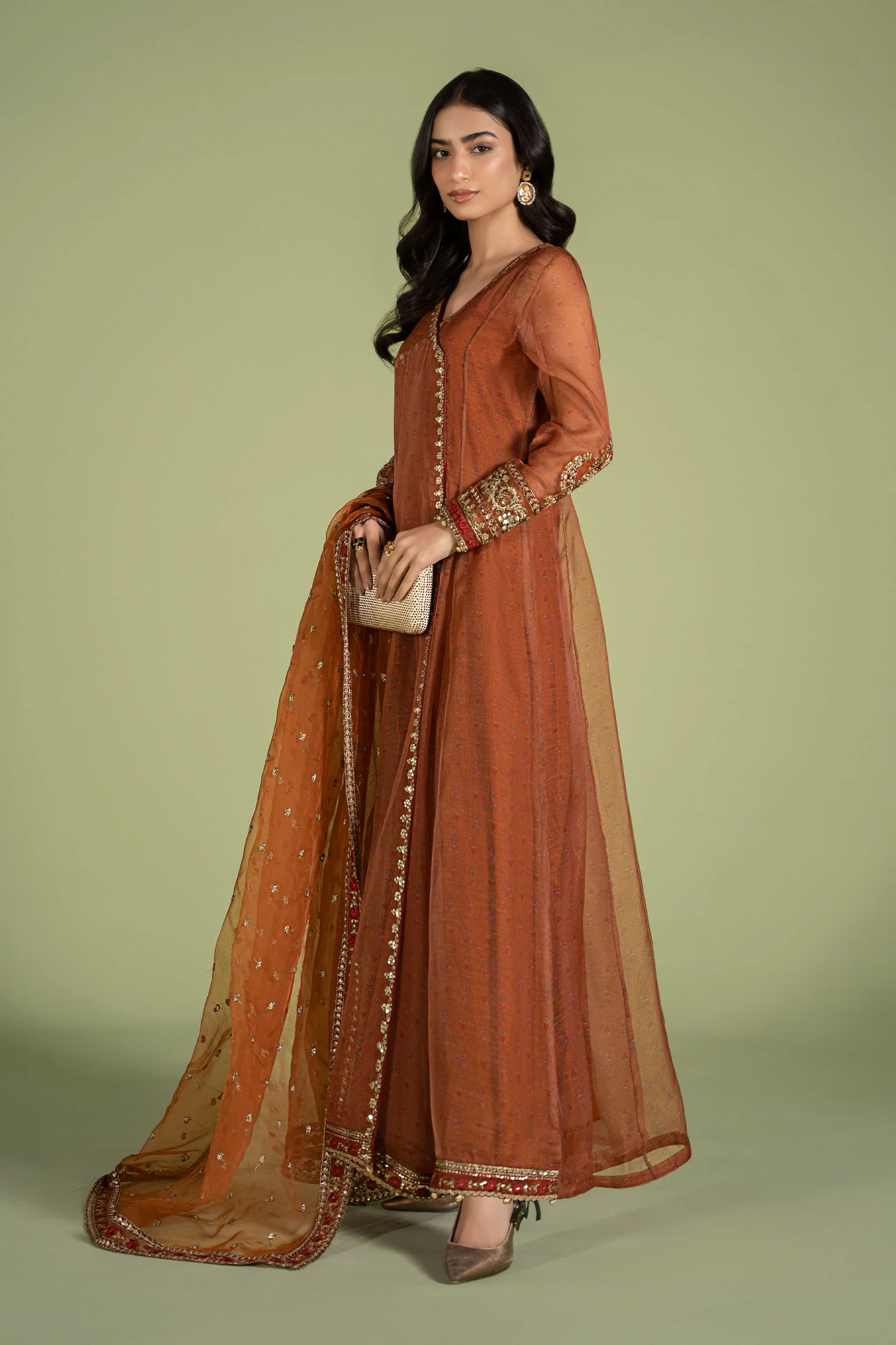 3 Piece Embroidered Net Organza Suit - Image 7