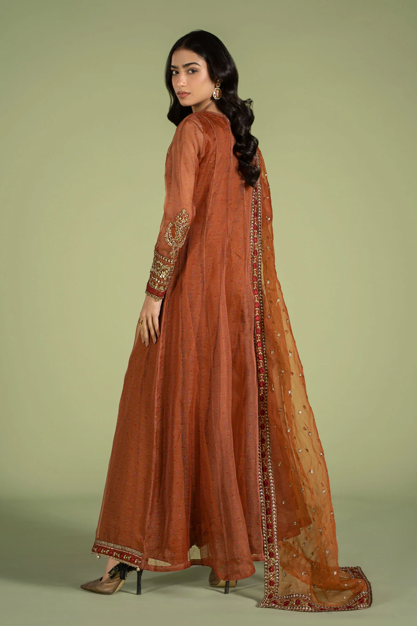 3 Piece Embroidered Net Organza Suit - Image 8