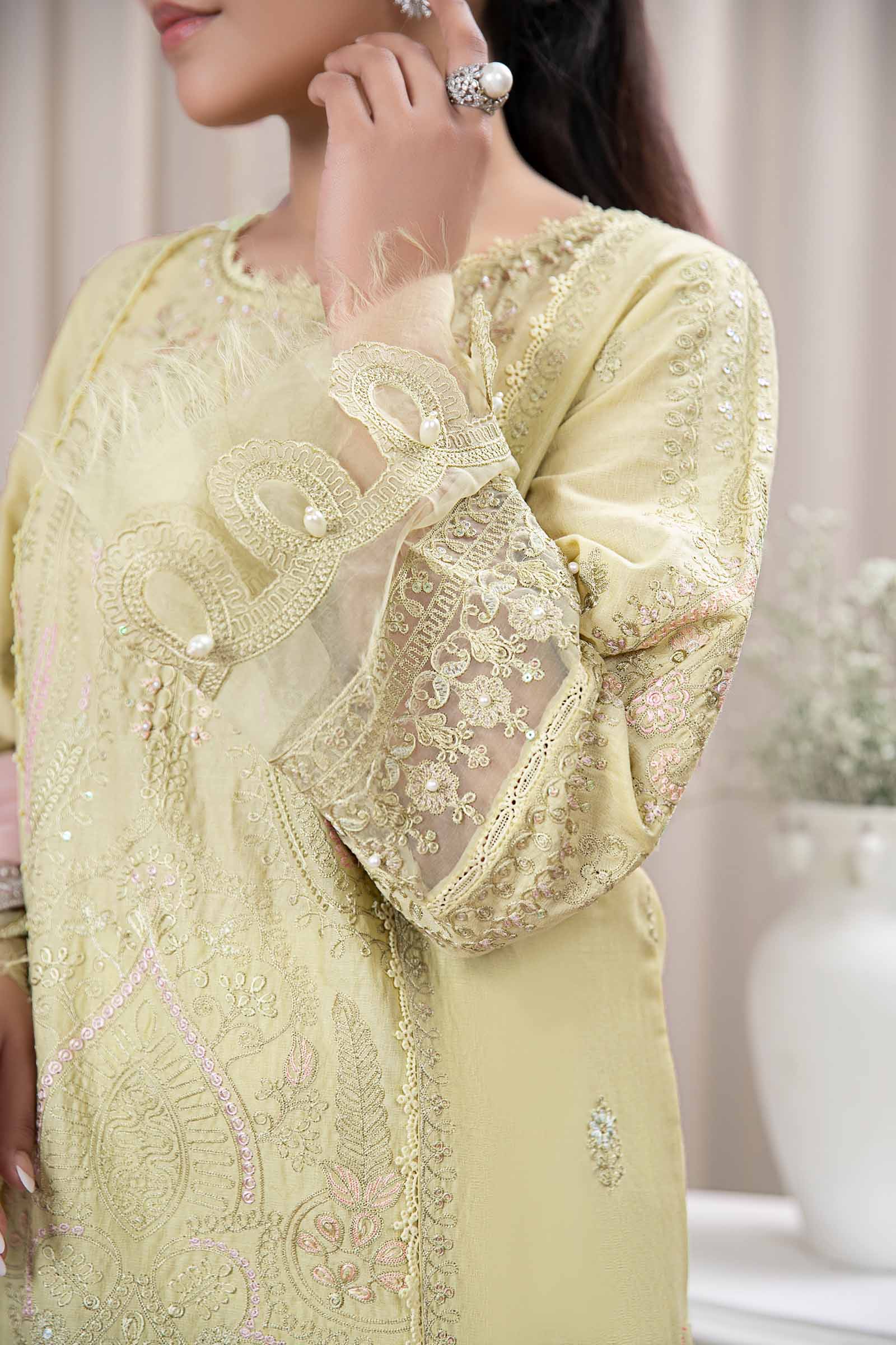 3 Piece Dyed Self Jacquard Suit - Image 2