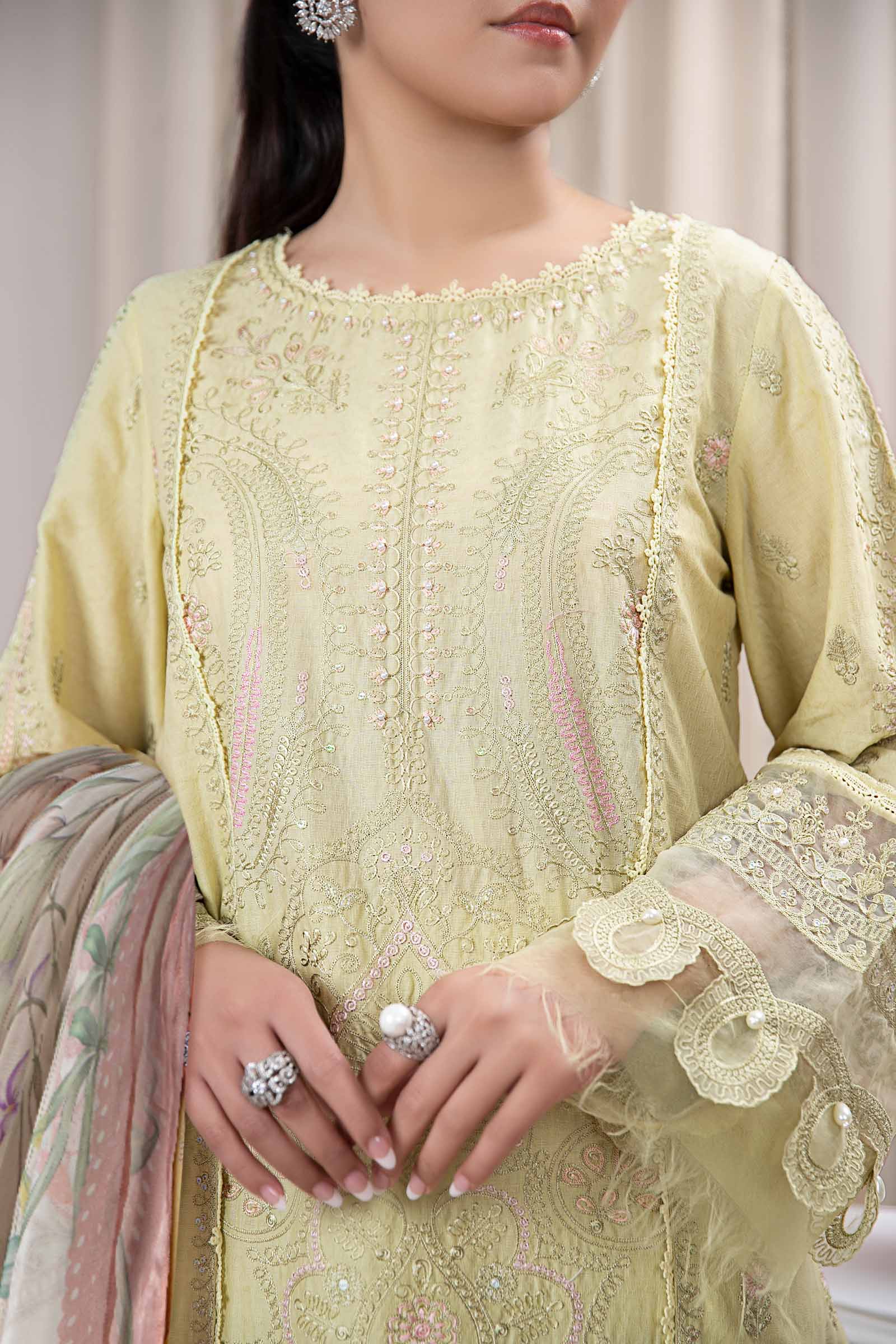 3 Piece Dyed Self Jacquard Suit - Image 3