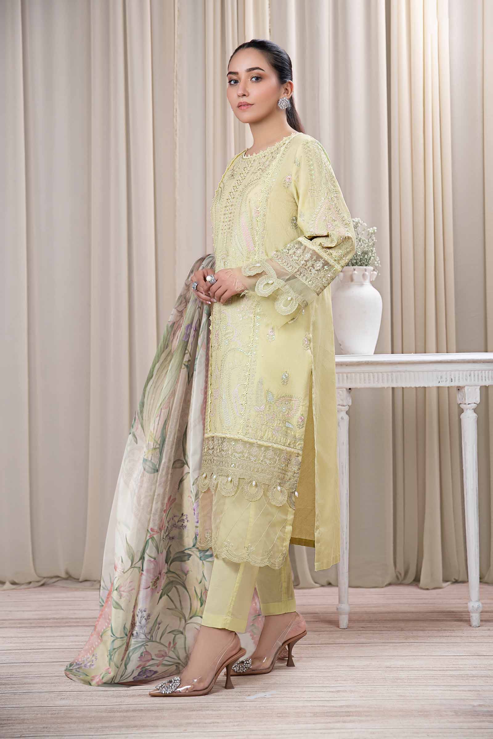 3 Piece Dyed Self Jacquard Suit - Image 5