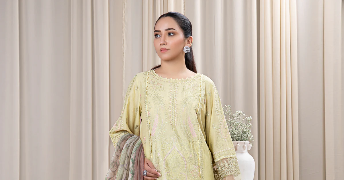 3 Piece Dyed Self Jacquard Suit - Image 7