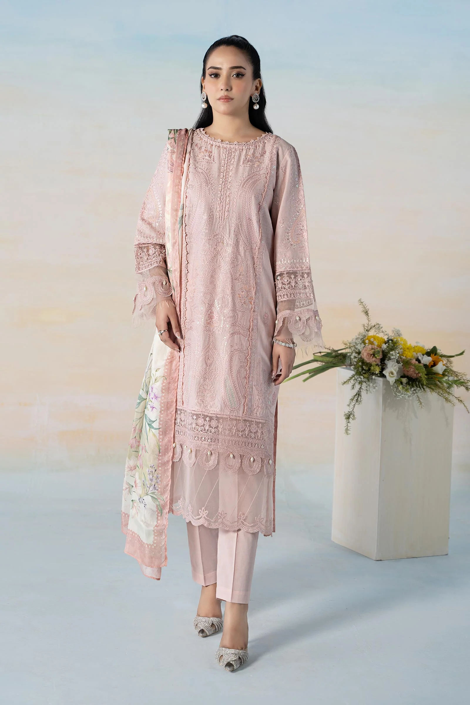 3 Piece Dyed Self Jacquard Suit