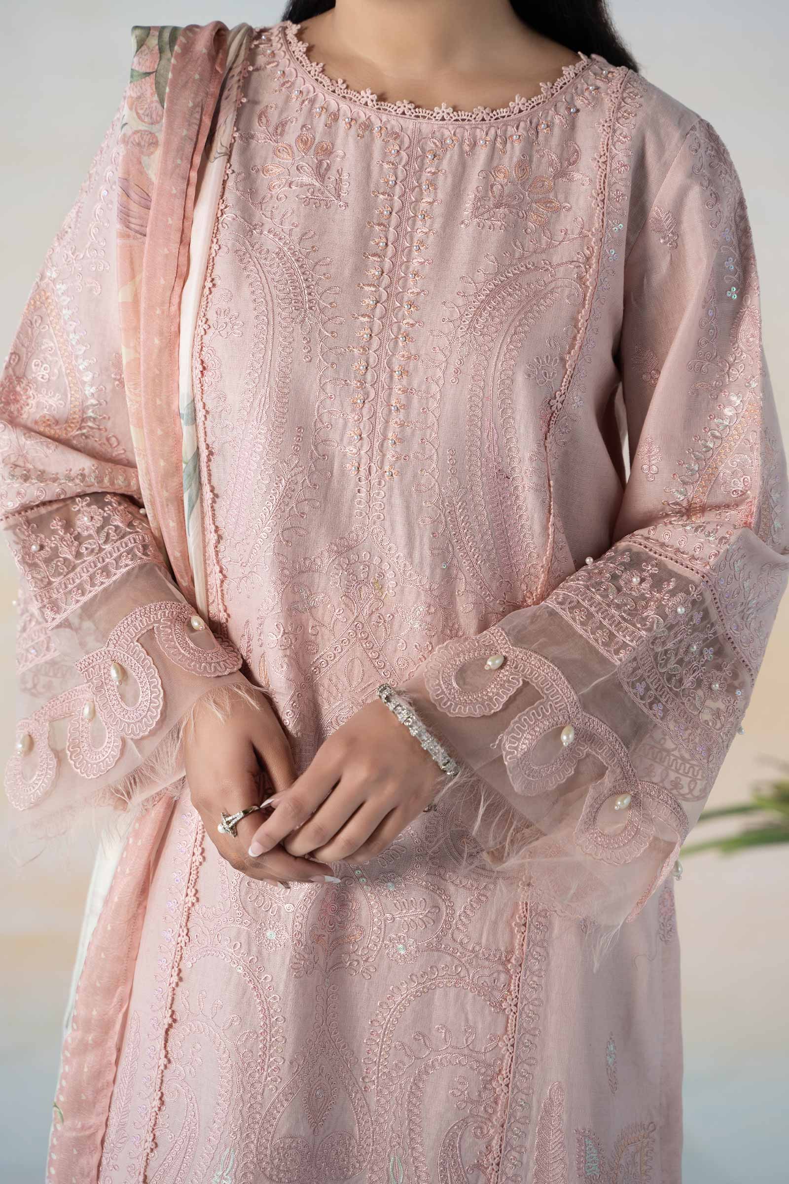 3 Piece Dyed Self Jacquard Suit - Image 2