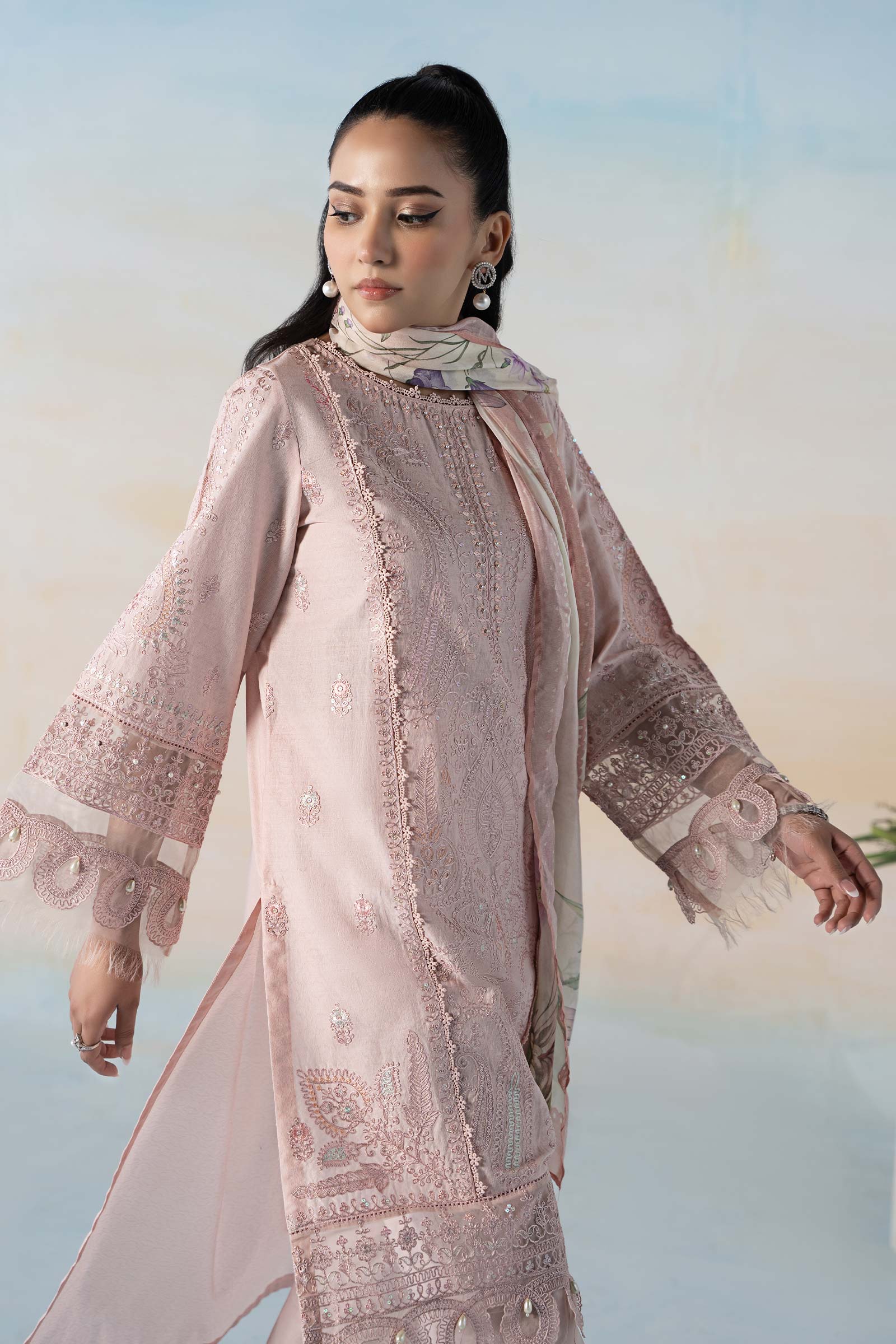 3 Piece Dyed Self Jacquard Suit - Image 3