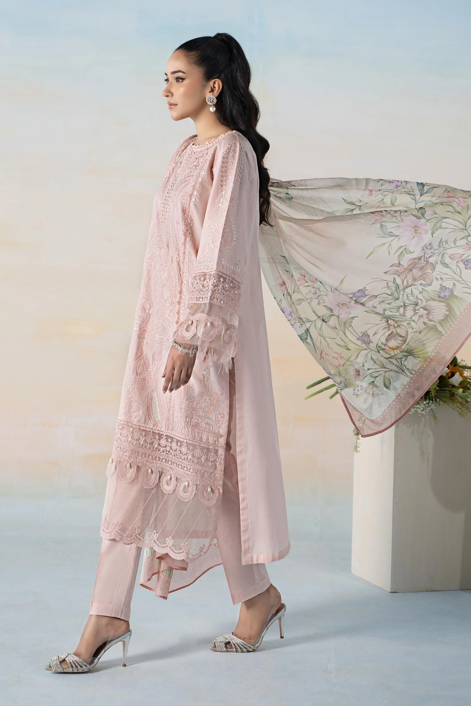 3 Piece Dyed Self Jacquard Suit - Image 5