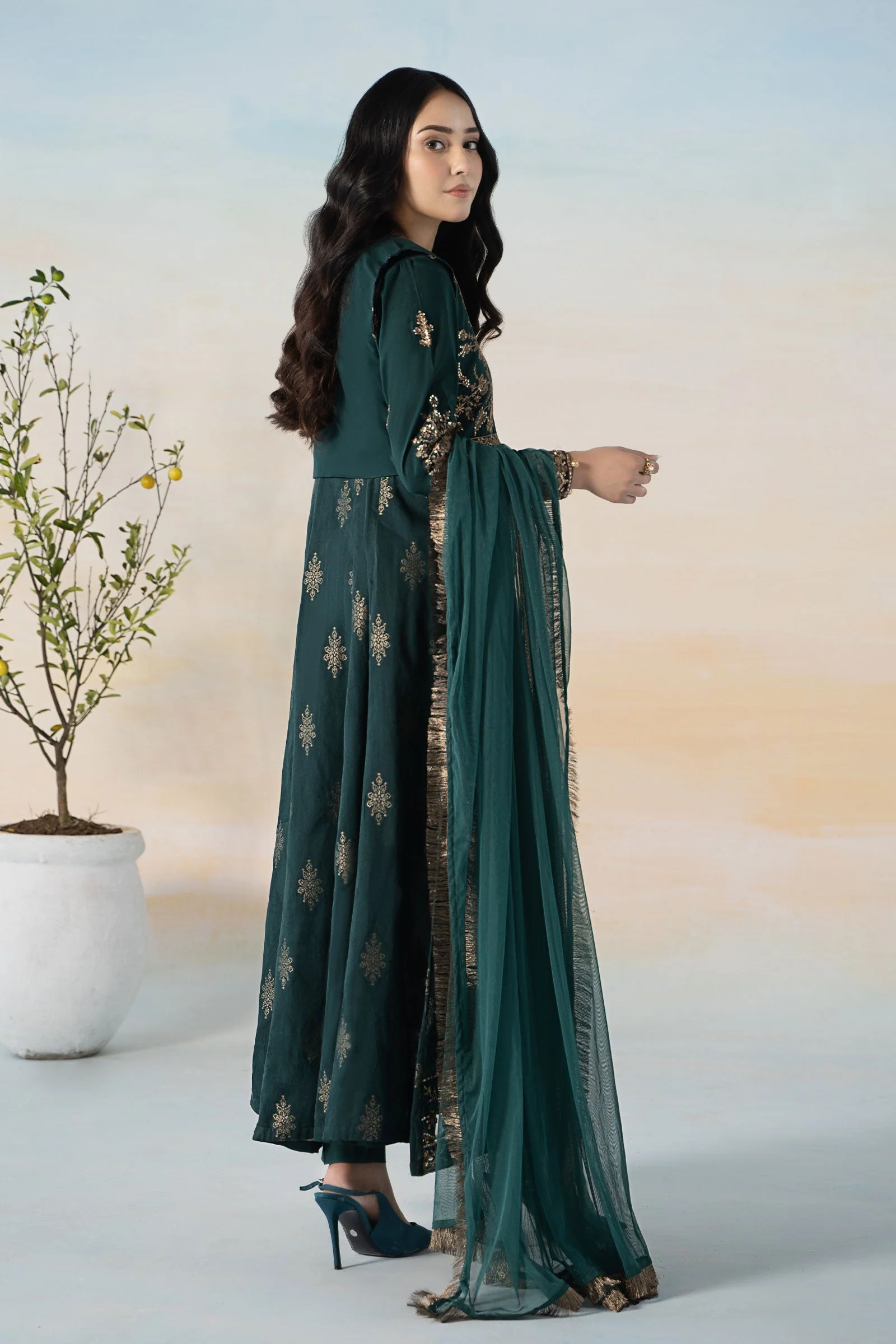 3 Piece Printed Jacquard Suit - Image 5