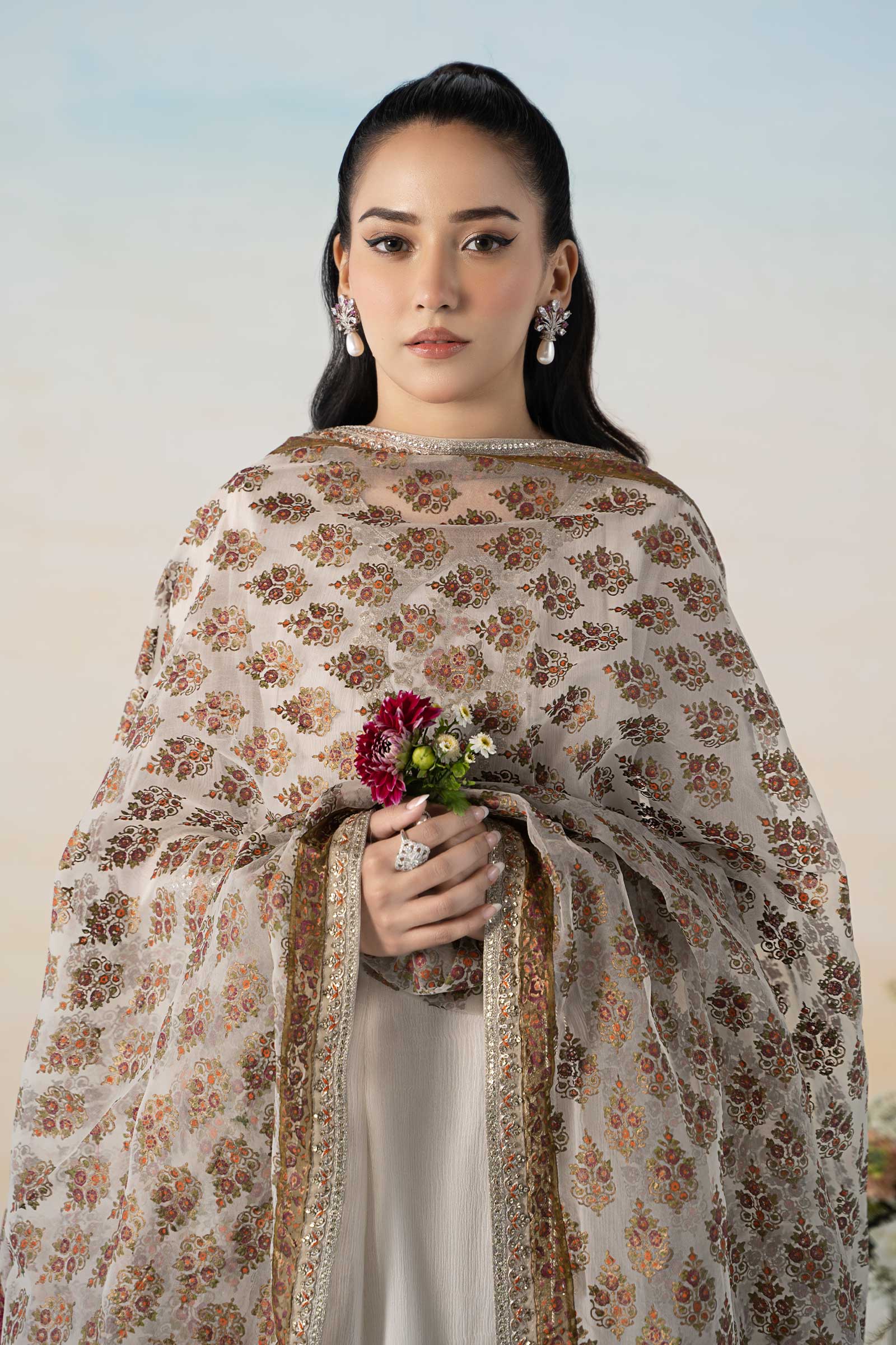 3 Piece Dyed Cotton Crinkle Suit - Image 2