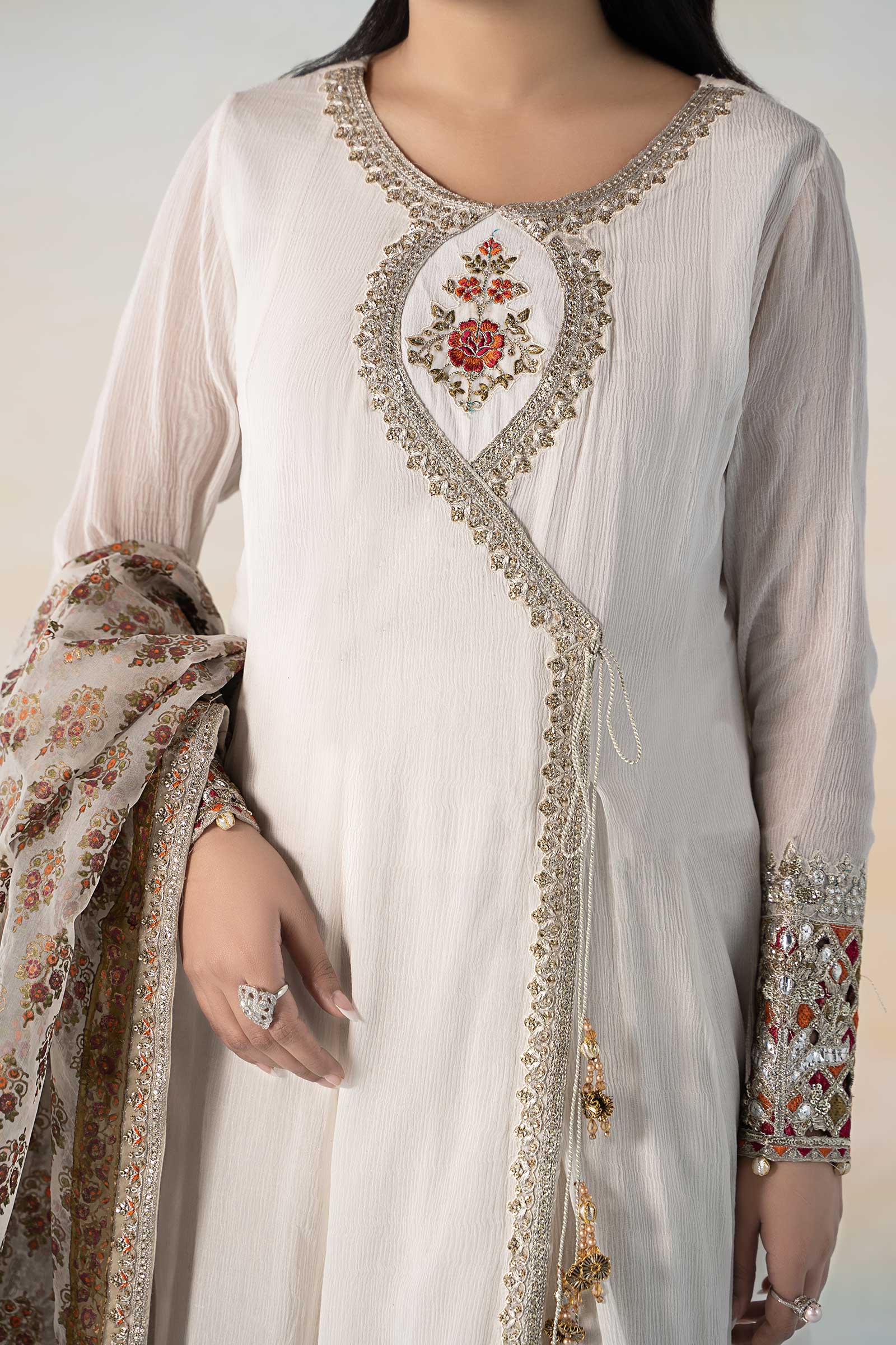 3 Piece Dyed Cotton Crinkle Suit - Image 3