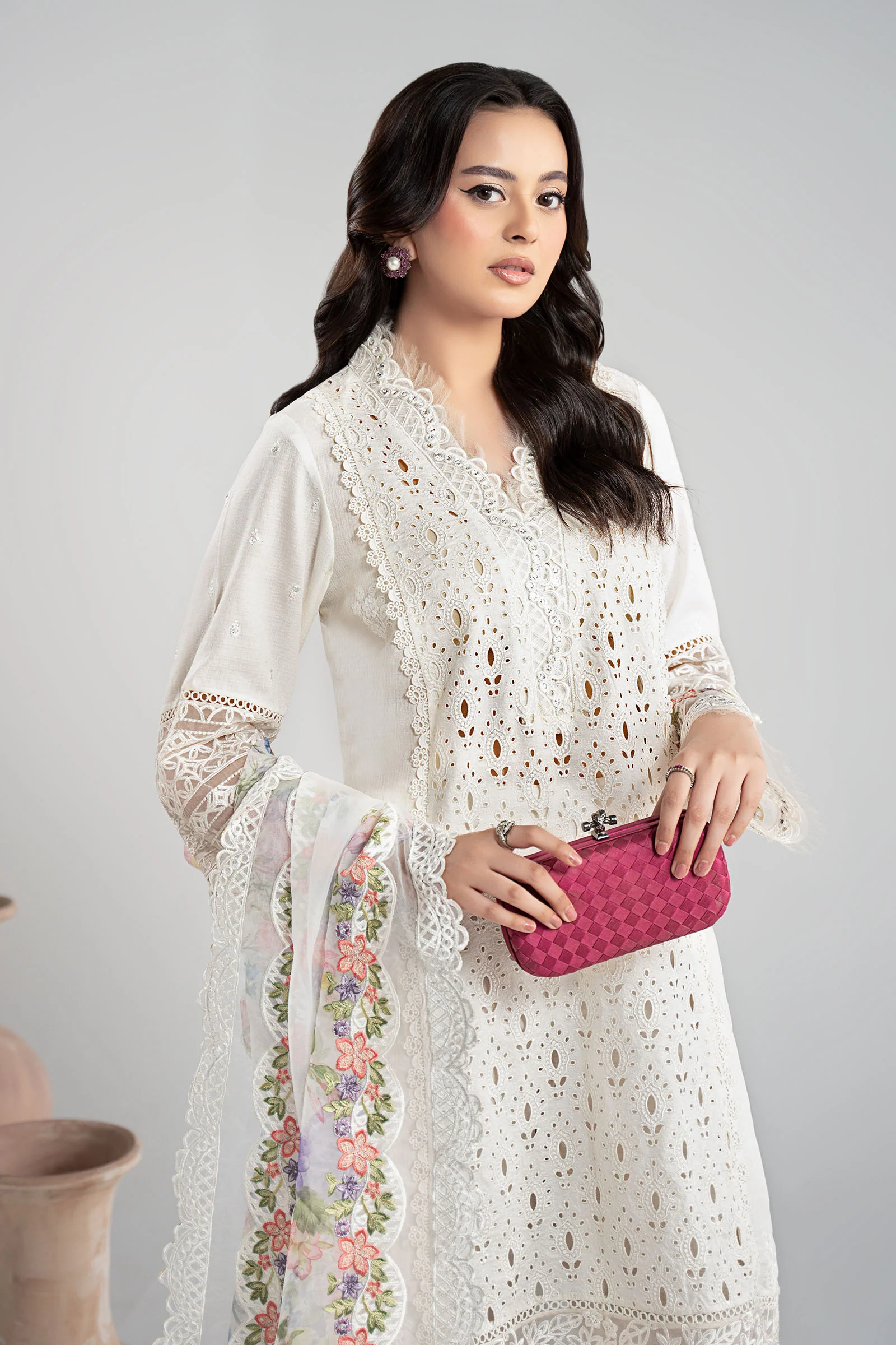 3 Piece Embroidered Dobby Suit - Image 2