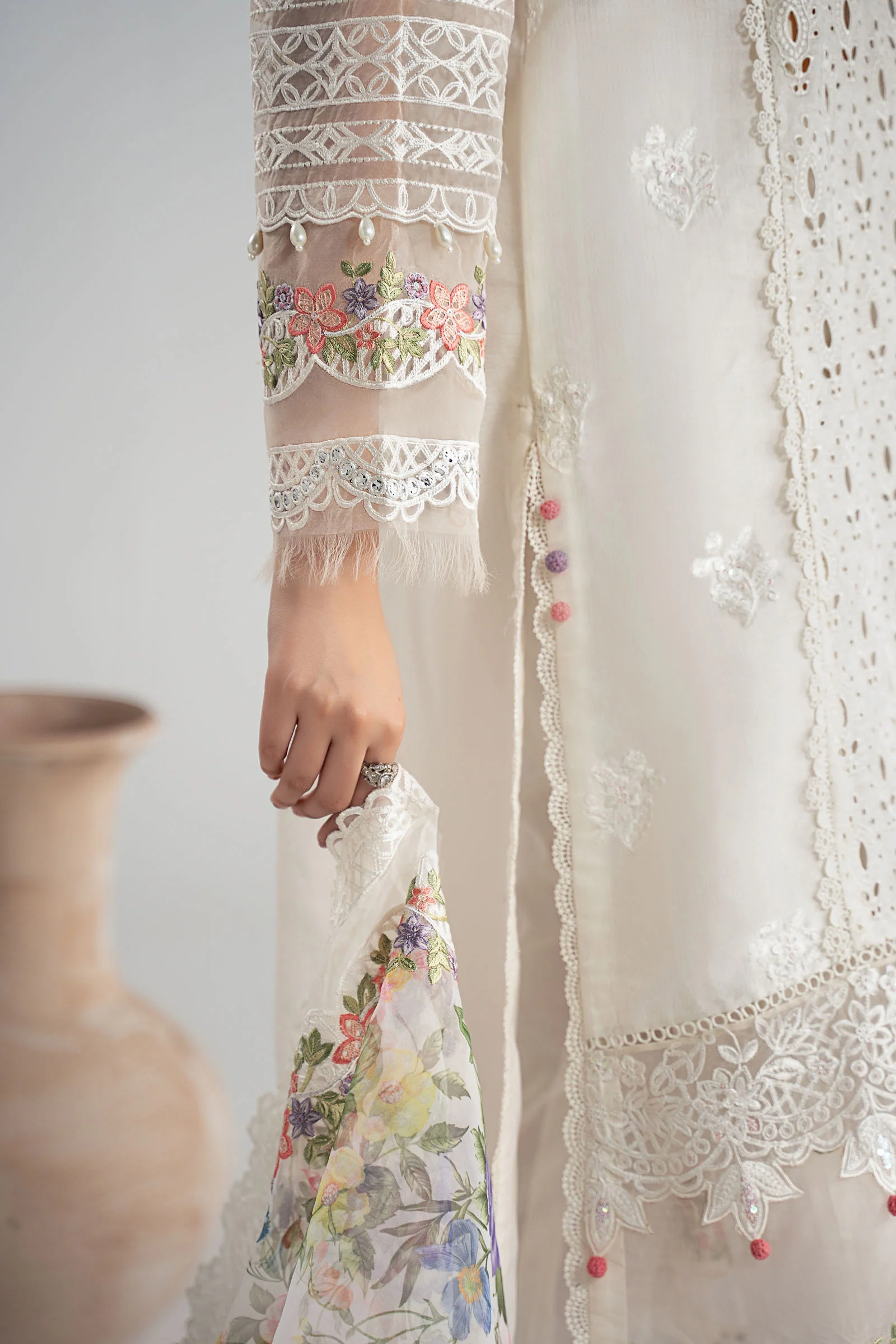 3 Piece Embroidered Dobby Suit - Image 5