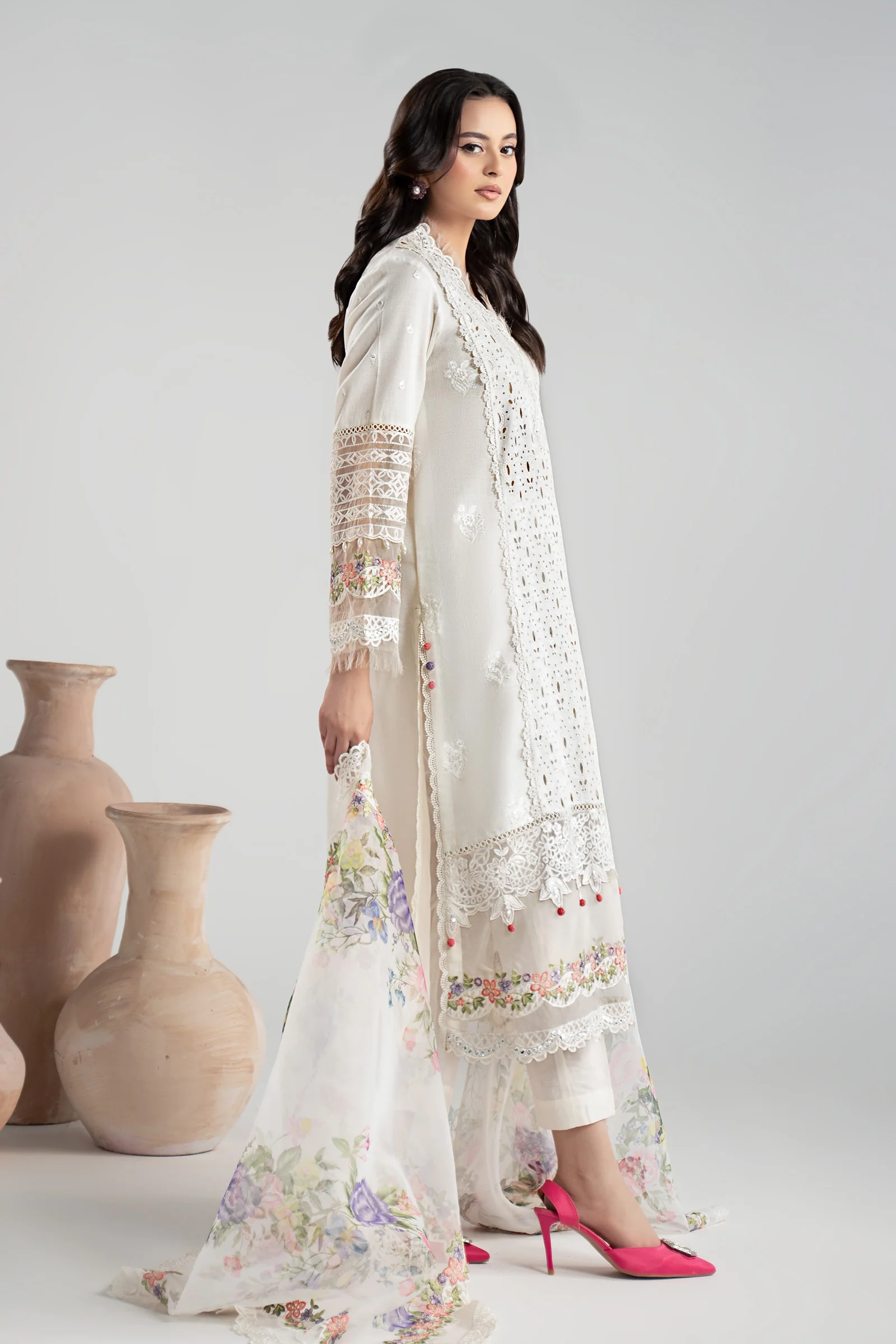 3 Piece Embroidered Dobby Suit - Image 6
