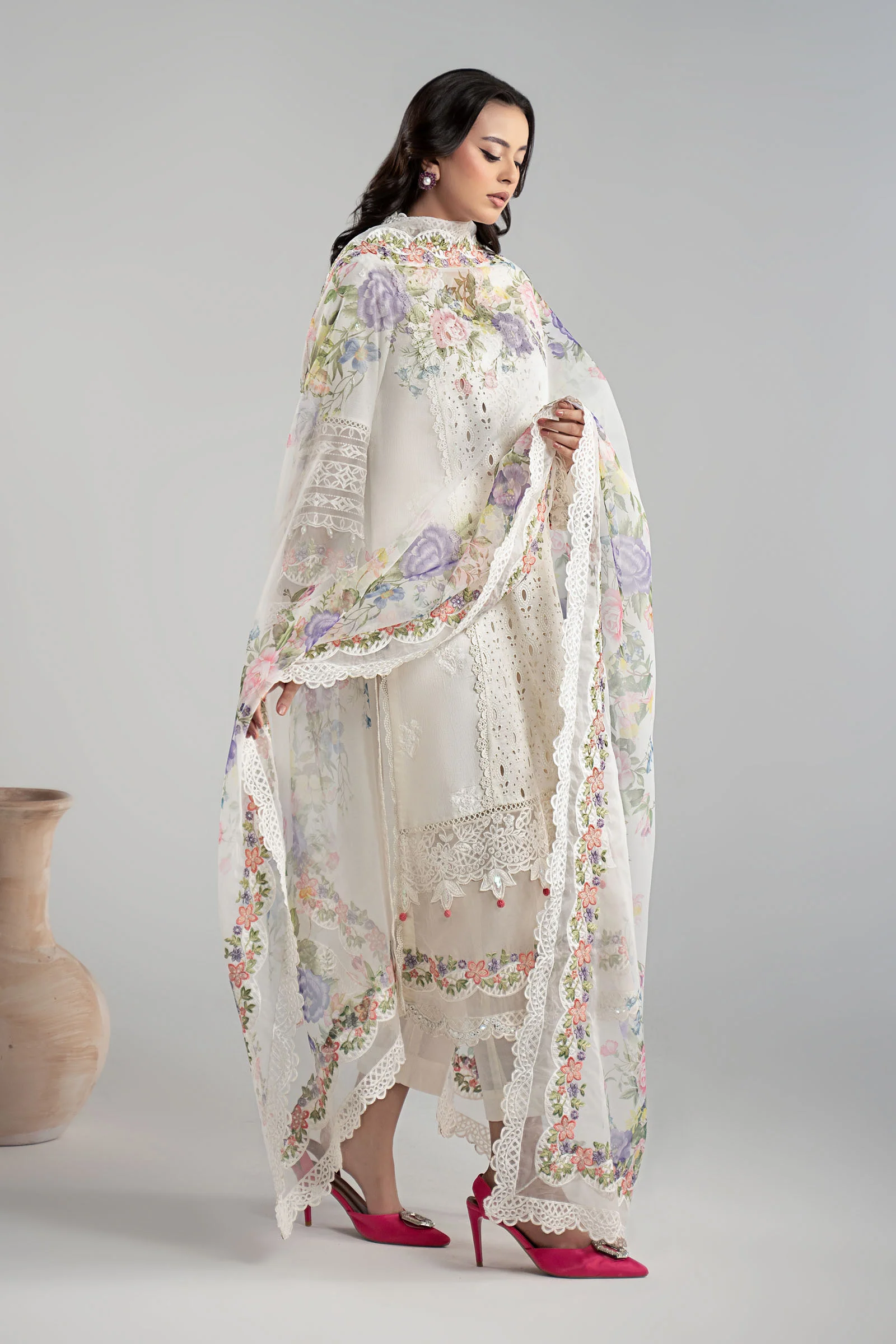 3 Piece Embroidered Dobby Suit - Image 7