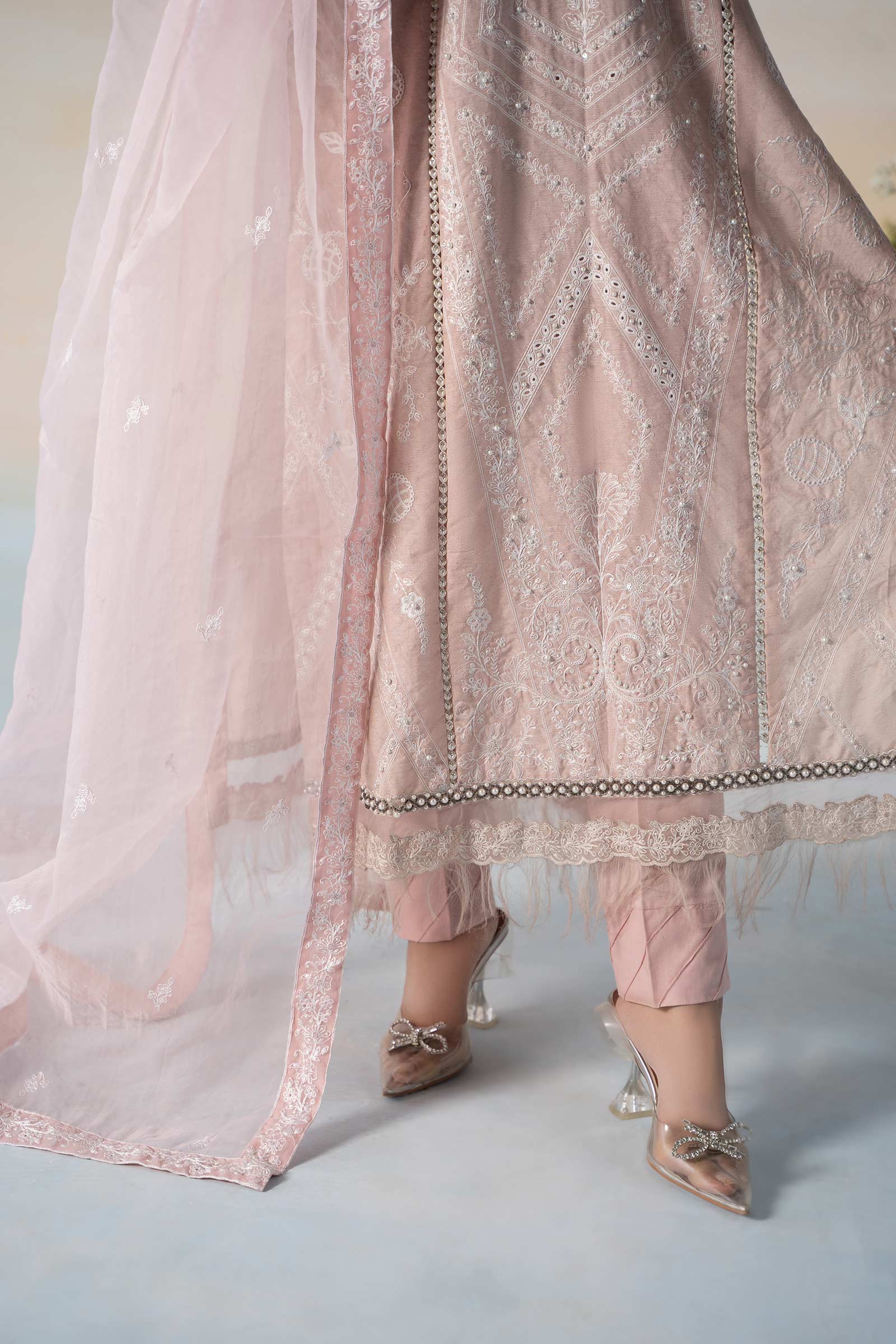 3 Piece Embroidered Self Jacquard Suit - Image 4