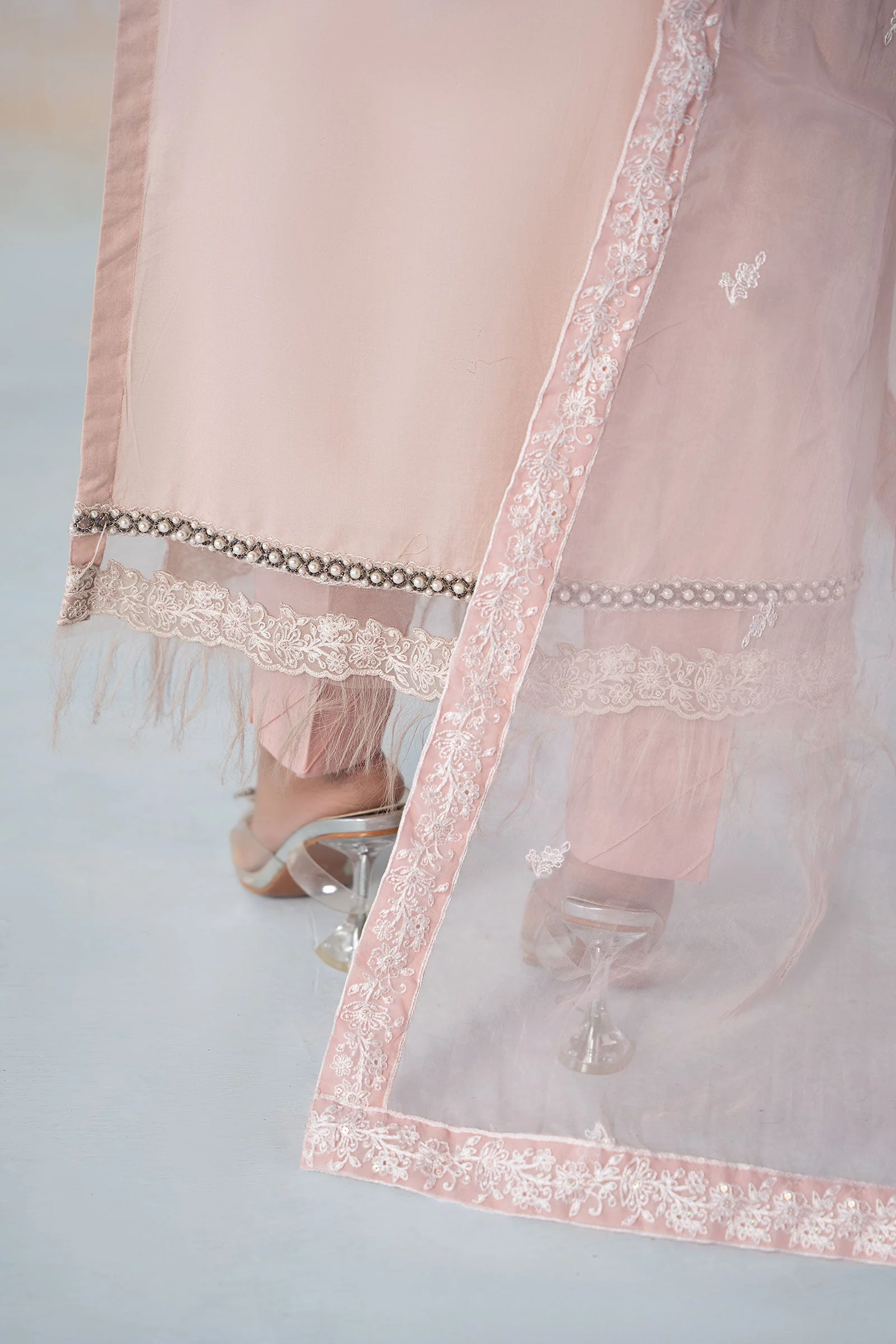 3 Piece Embroidered Self Jacquard Suit - Image 5