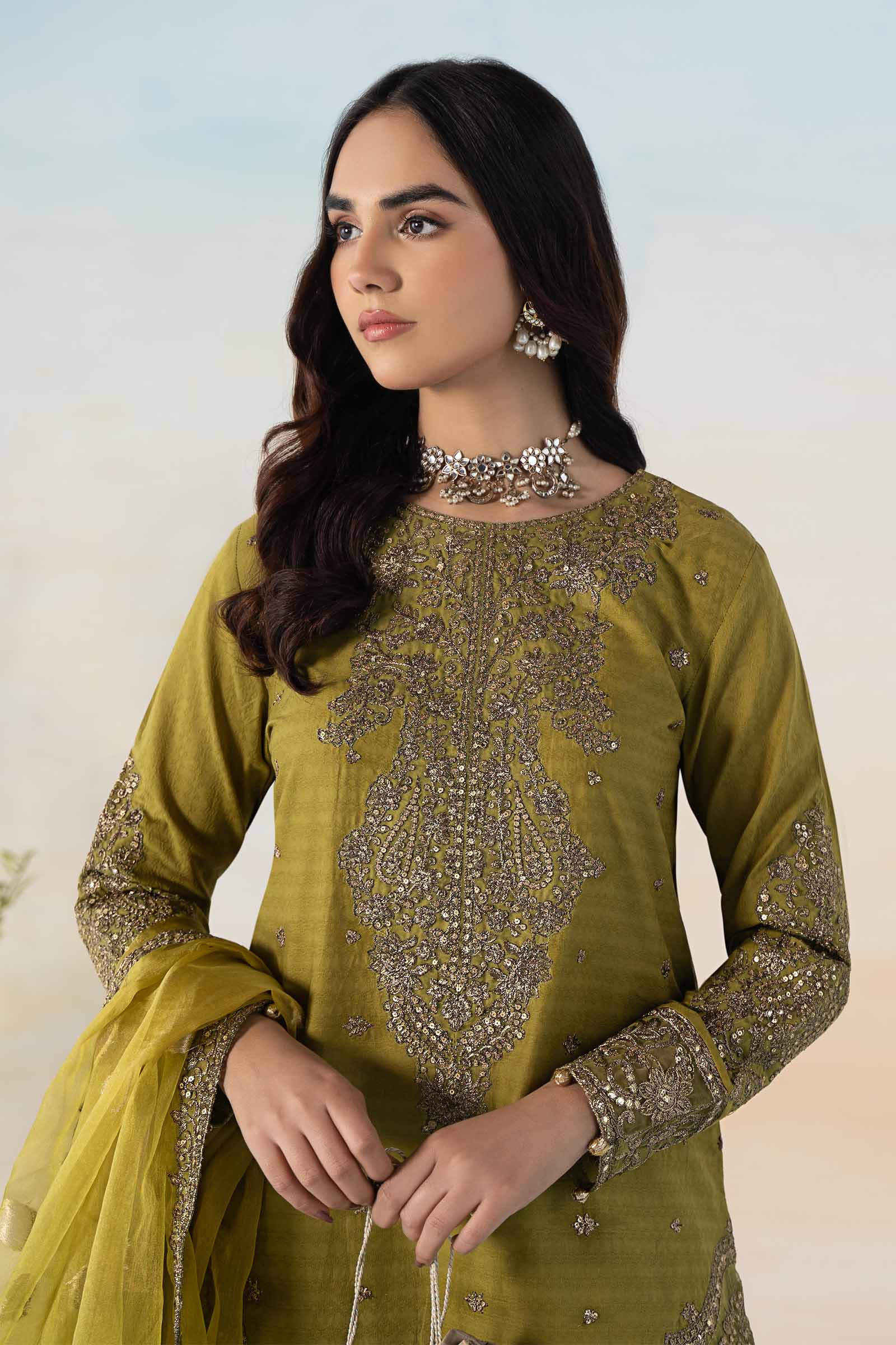 3 Piece Embroidered Dobby Suit - Image 2