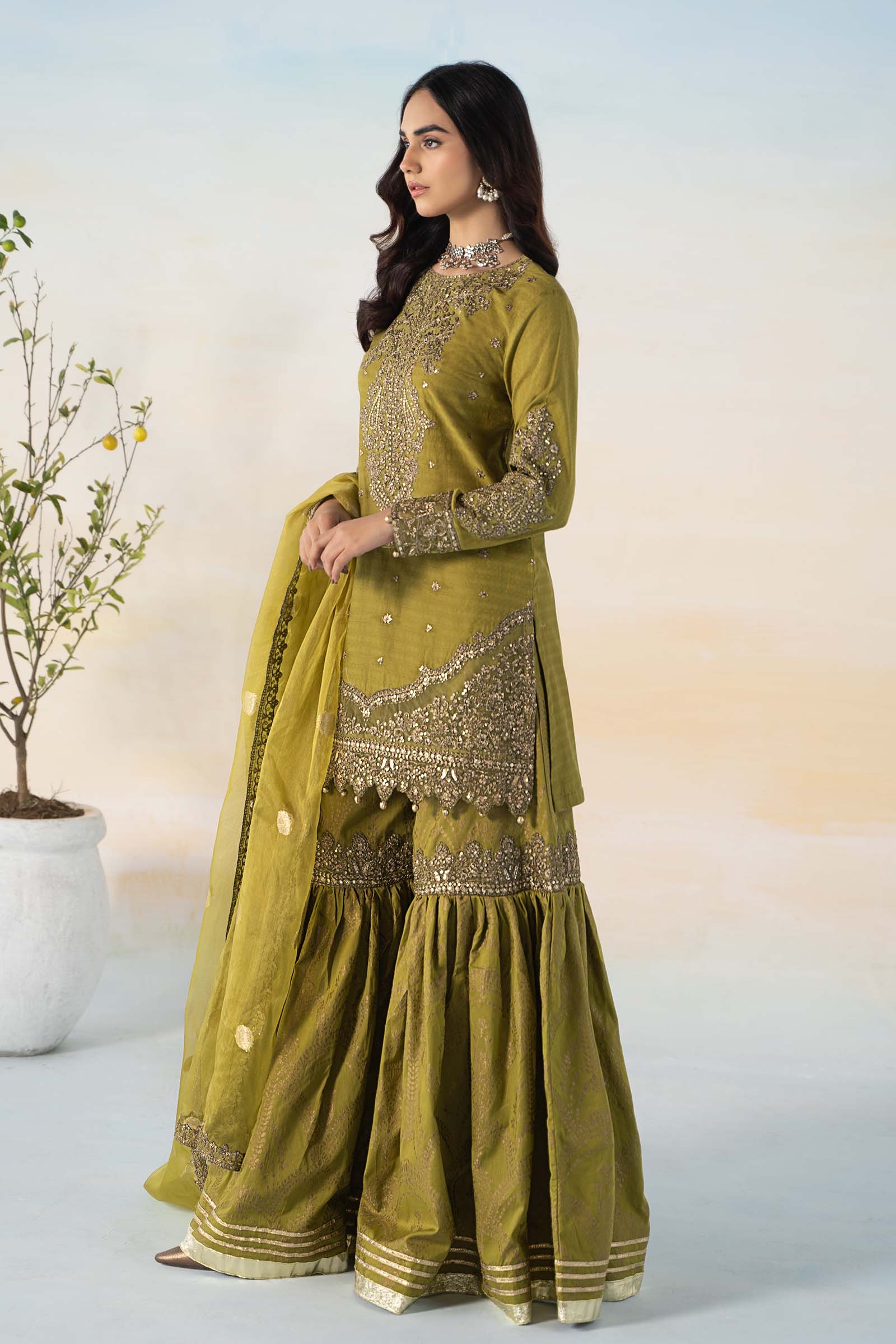 3 Piece Embroidered Dobby Suit - Image 6