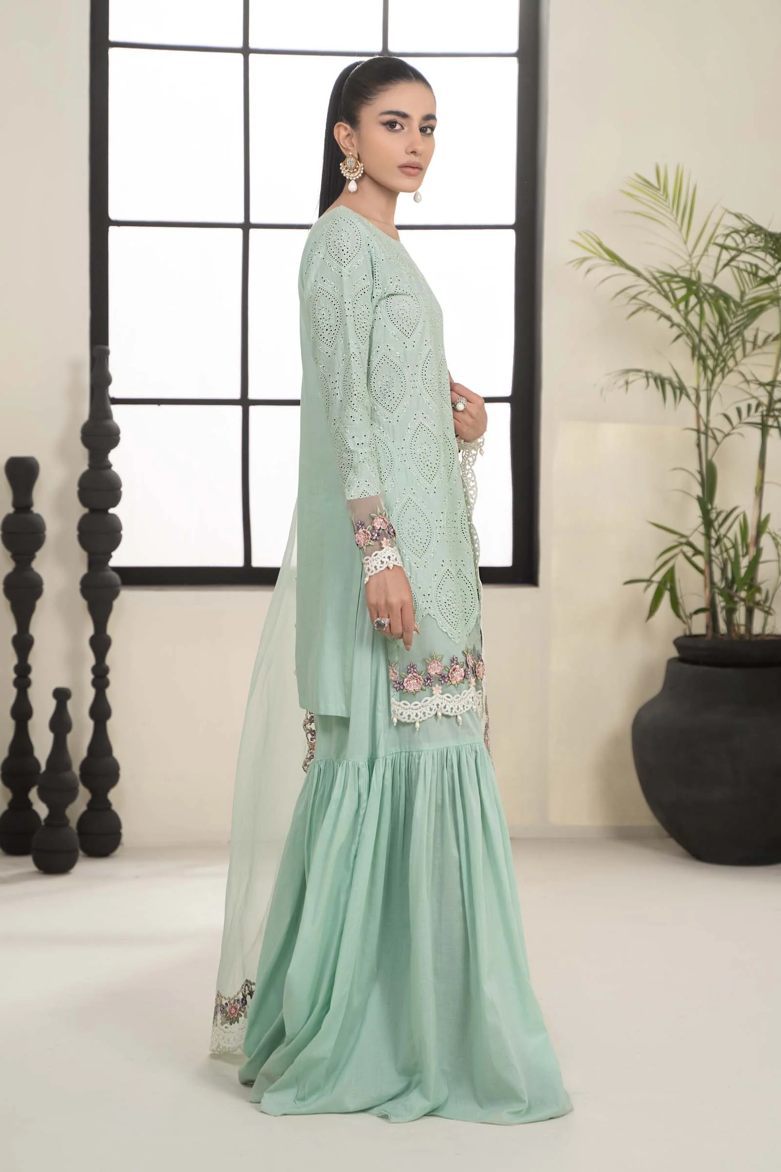 3 Piece Dyed Lawn Suit - Image 4