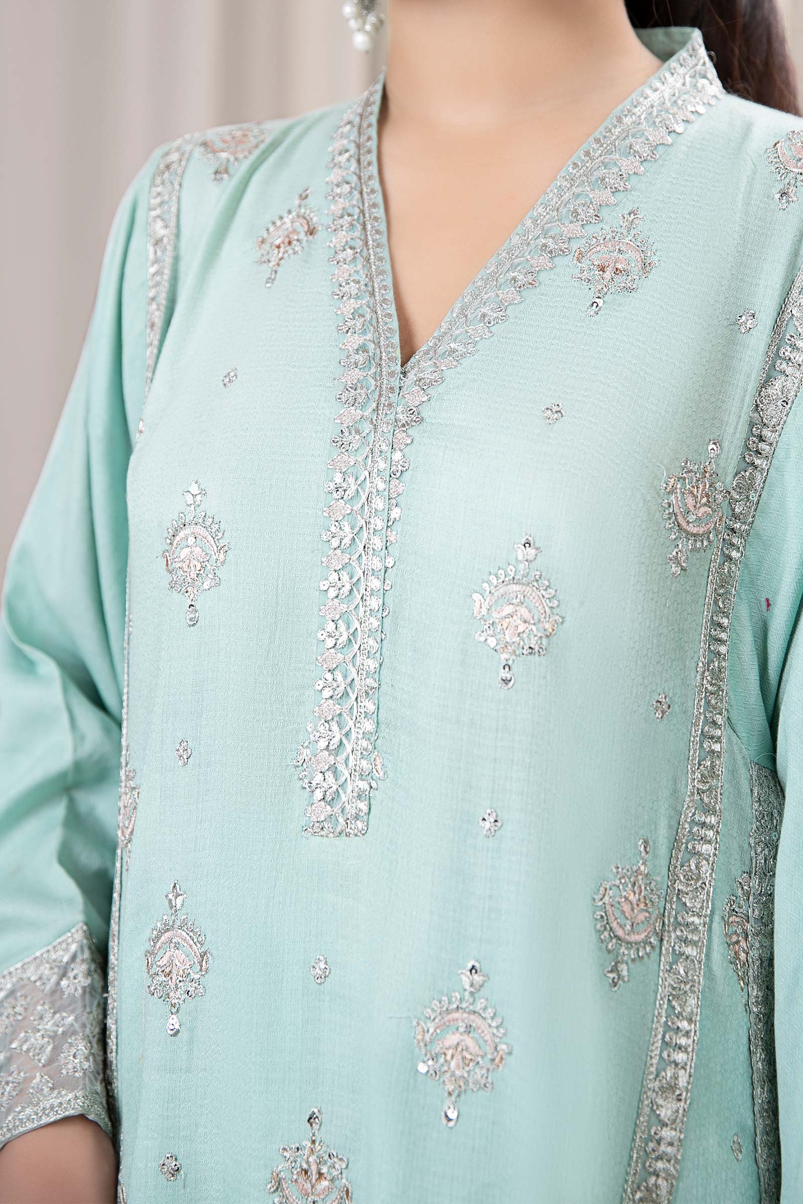 3 Piece Embroidered Dobby Suit - Image 4