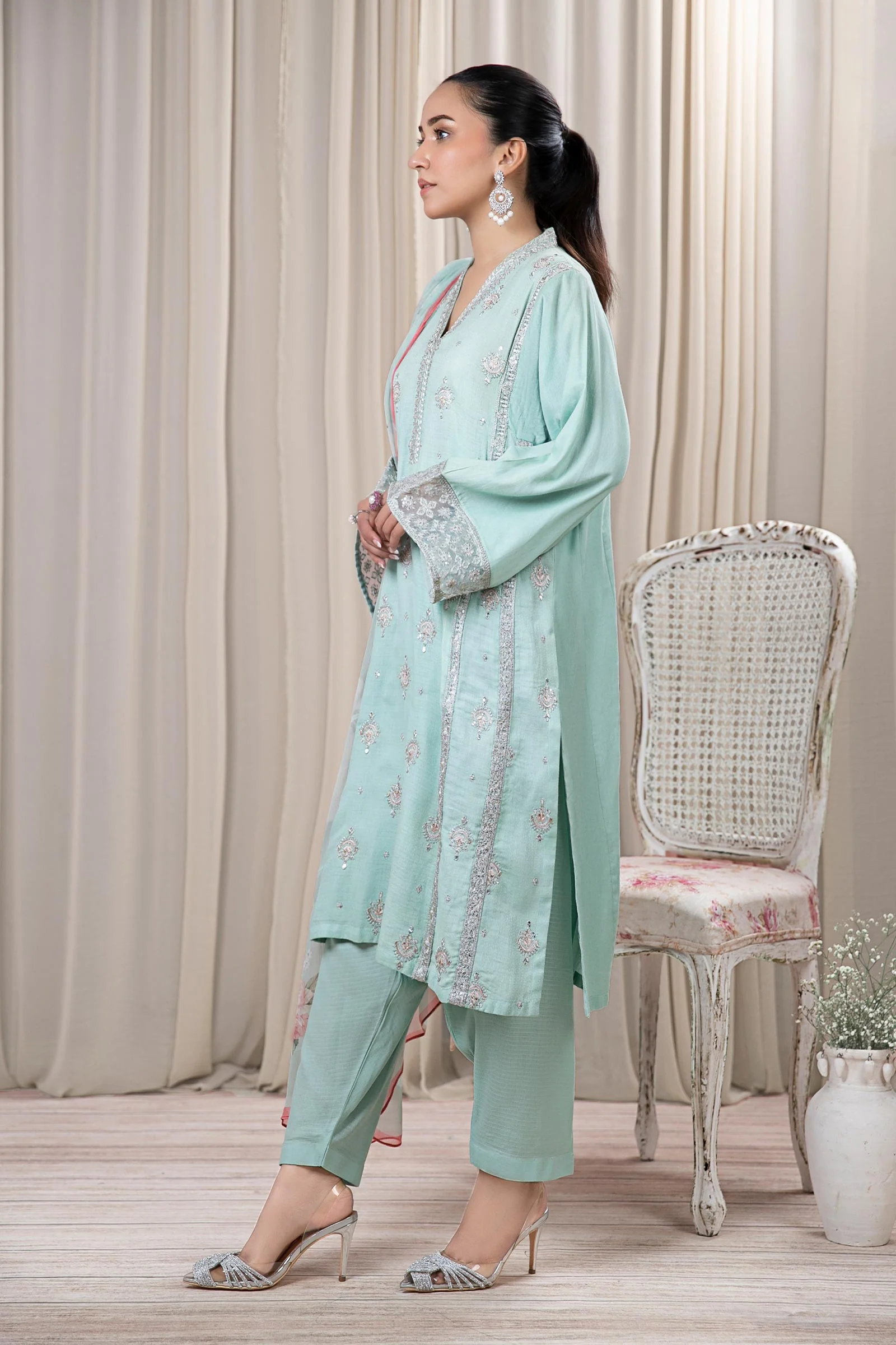 3 Piece Embroidered Dobby Suit - Image 7