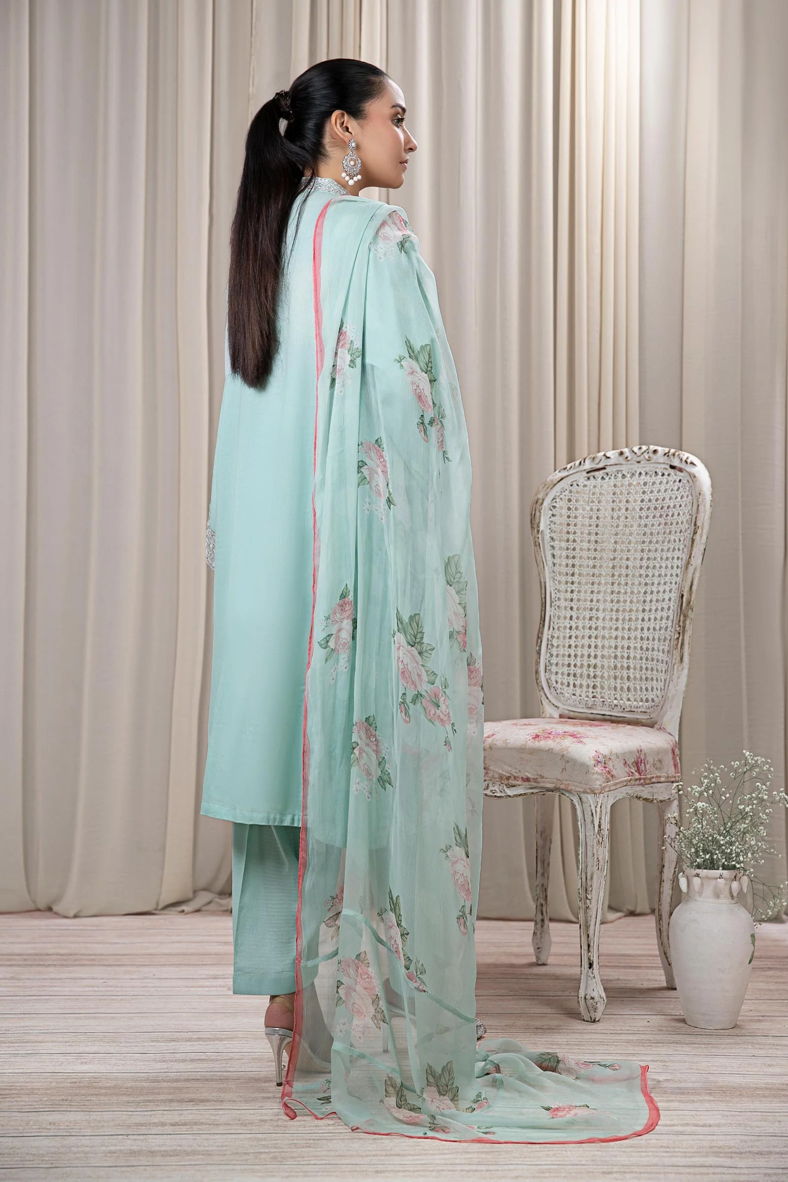 3 Piece Embroidered Dobby Suit - Image 9