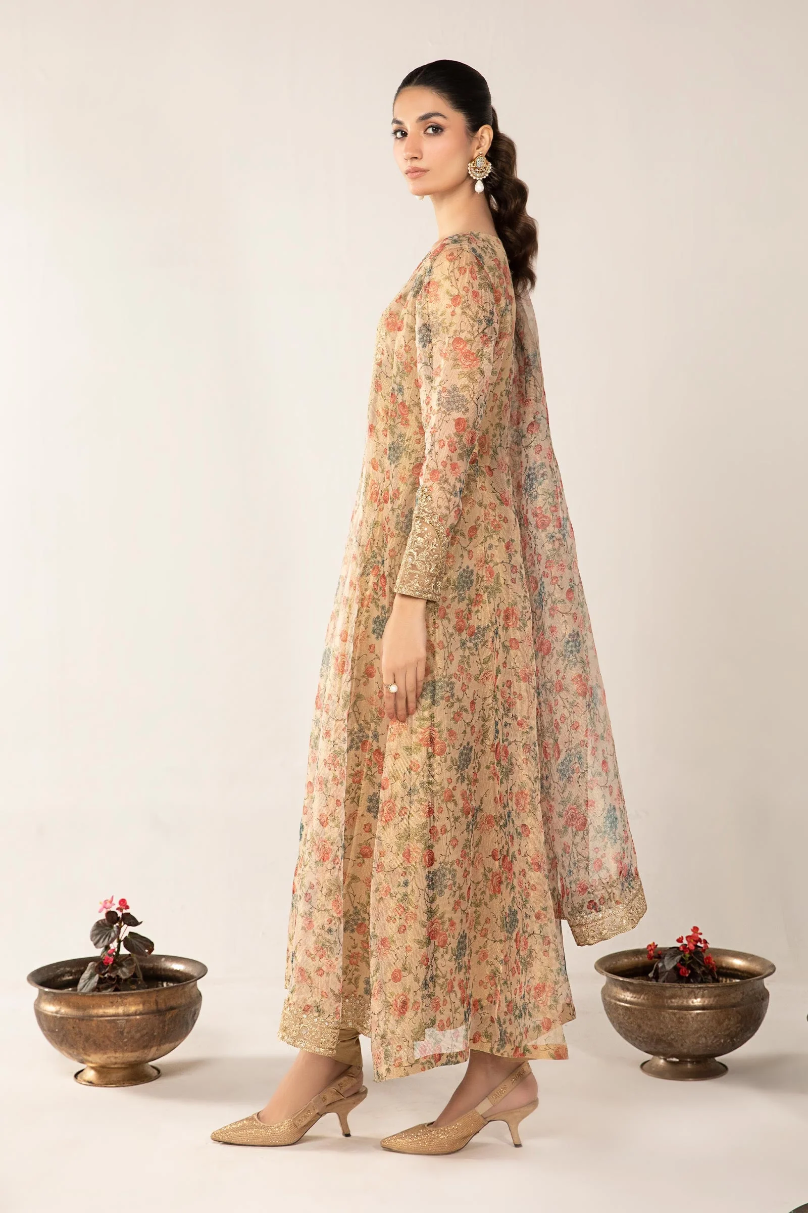 3 Piece Printed Organza Masoori Net Suit - Image 10