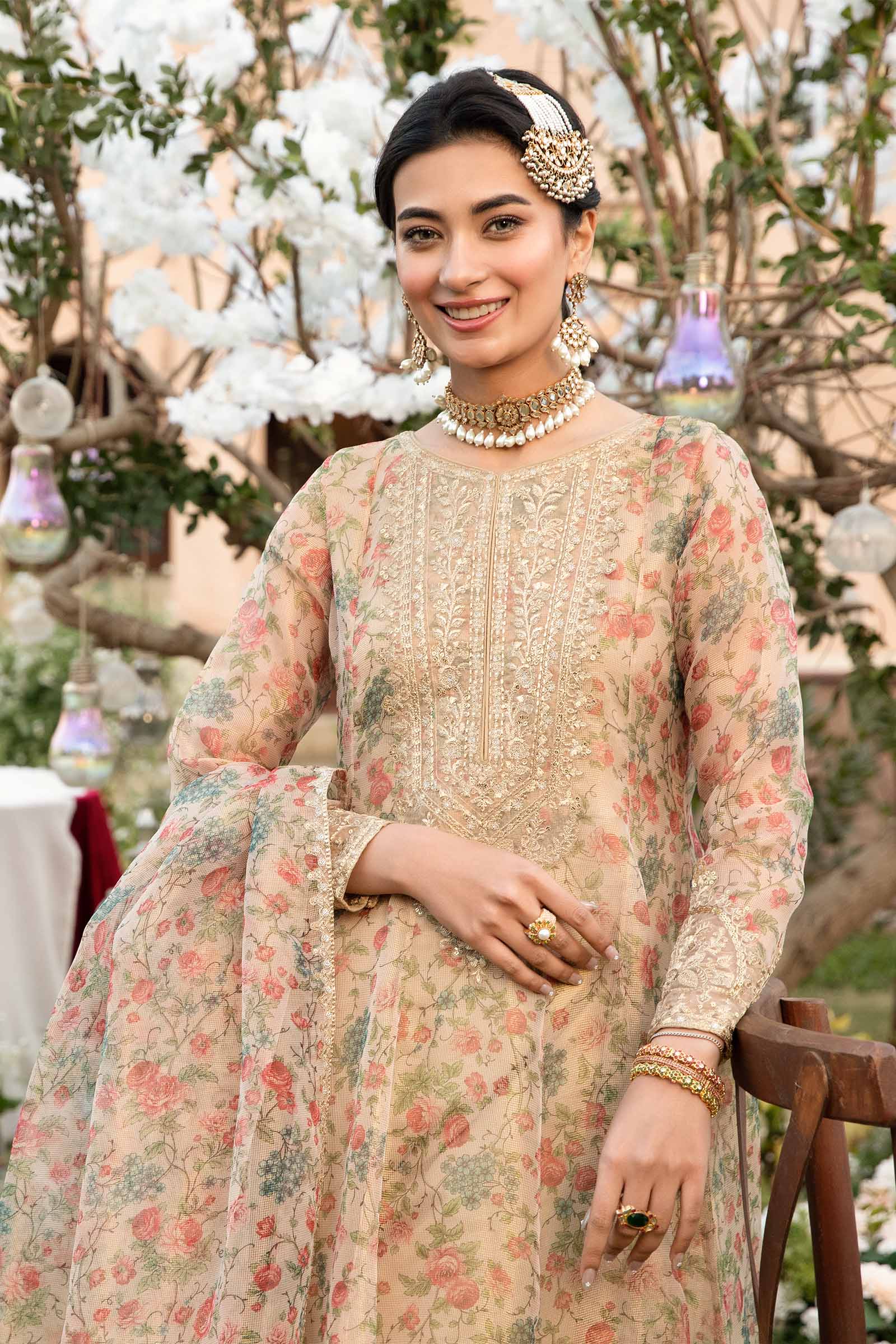 3 Piece Printed Organza Masoori Net Suit - Image 3