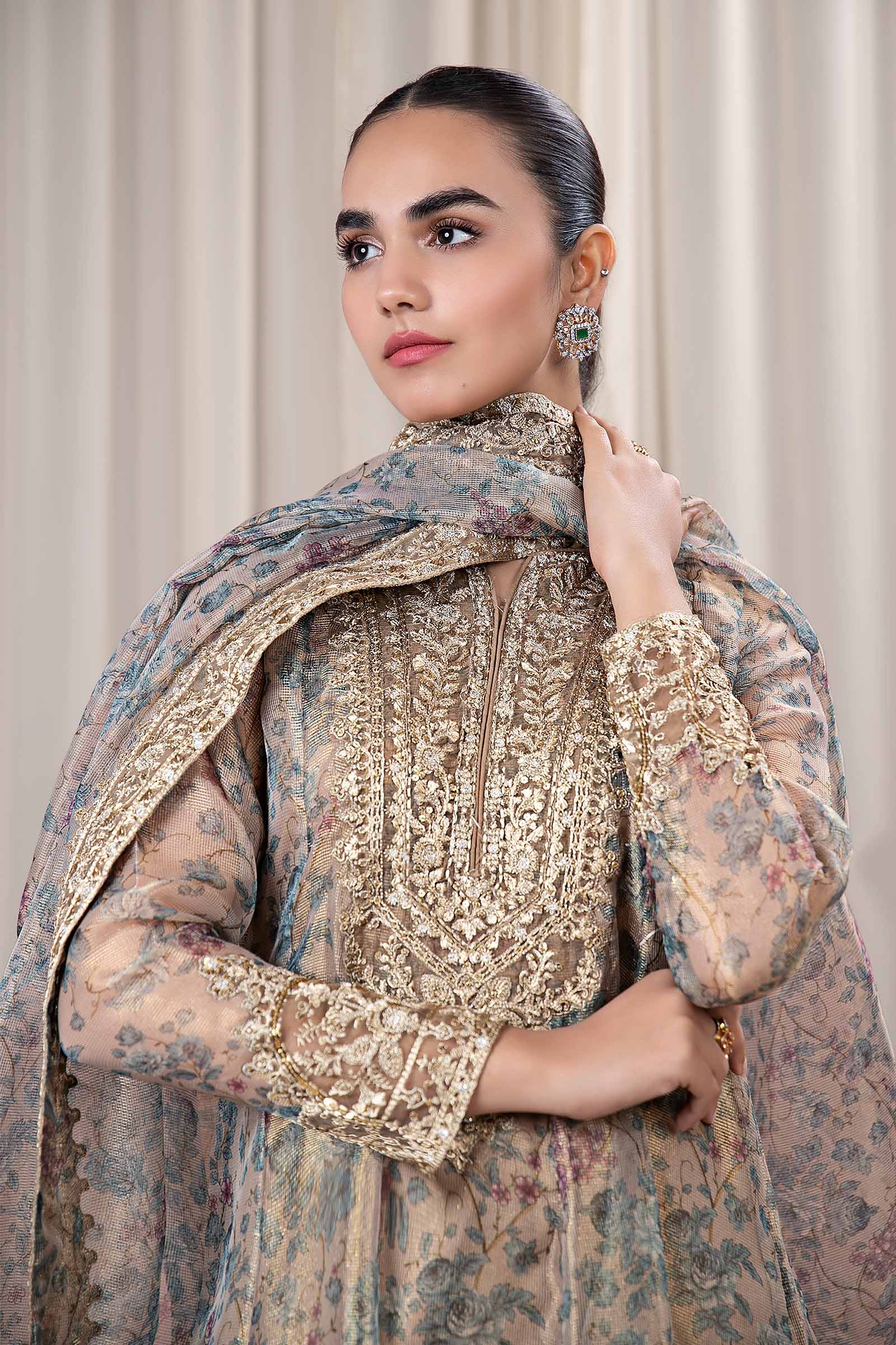 3 Piece Printed Organza Masoori Net Suit - Image 3