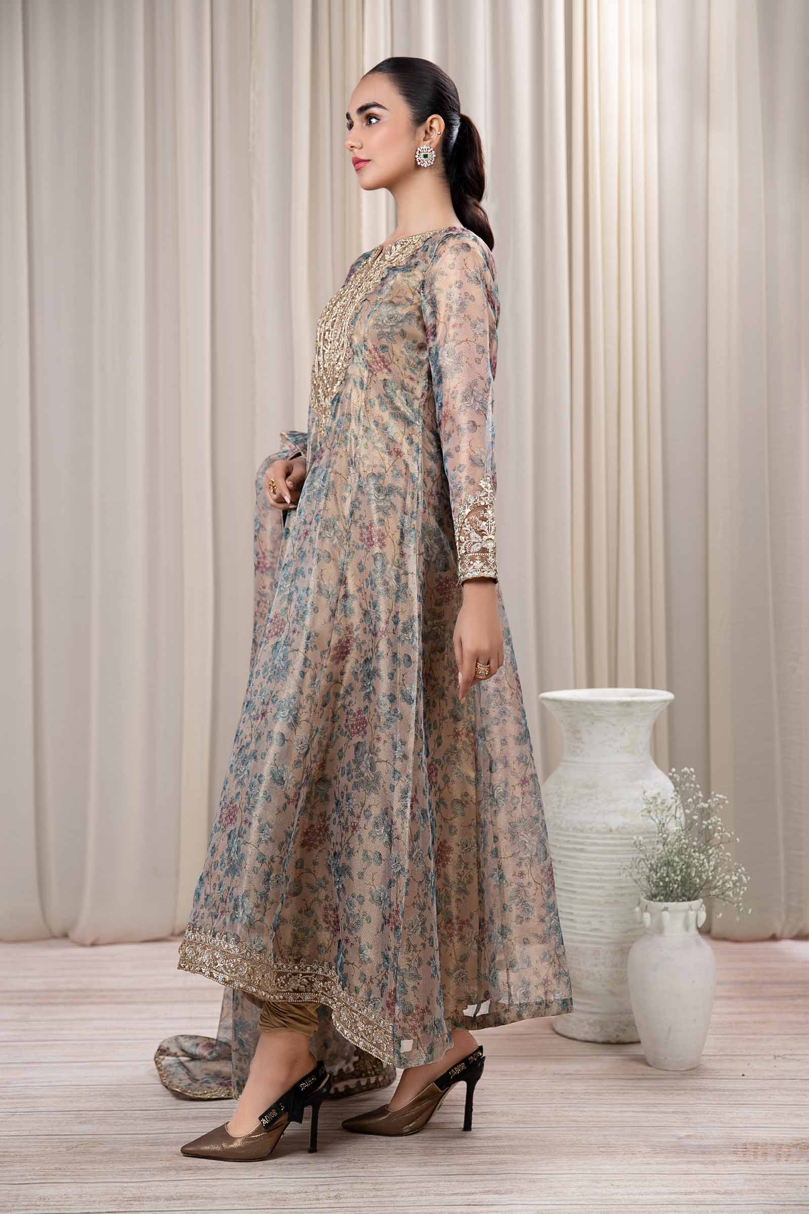 3 Piece Printed Organza Masoori Net Suit - Image 5