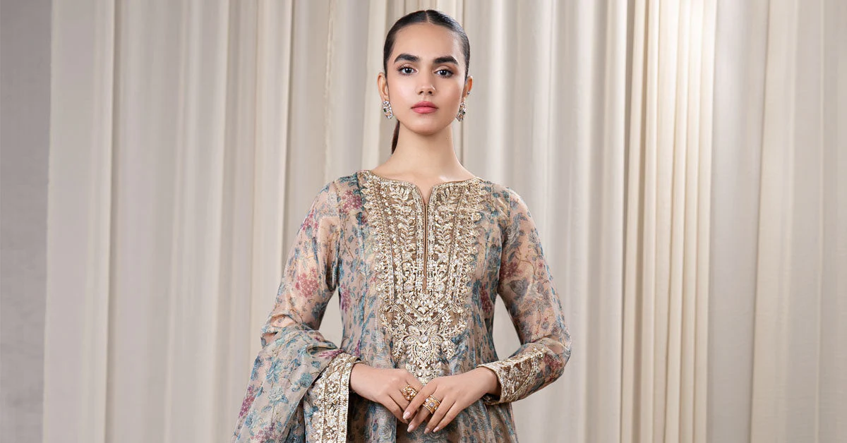 3 Piece Printed Organza Masoori Net Suit - Image 7