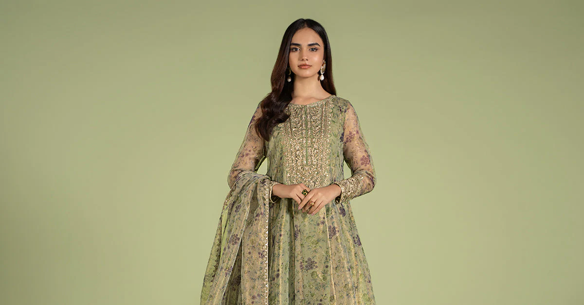 3 Piece Printed Organza Masoori Net Suit - Image 11