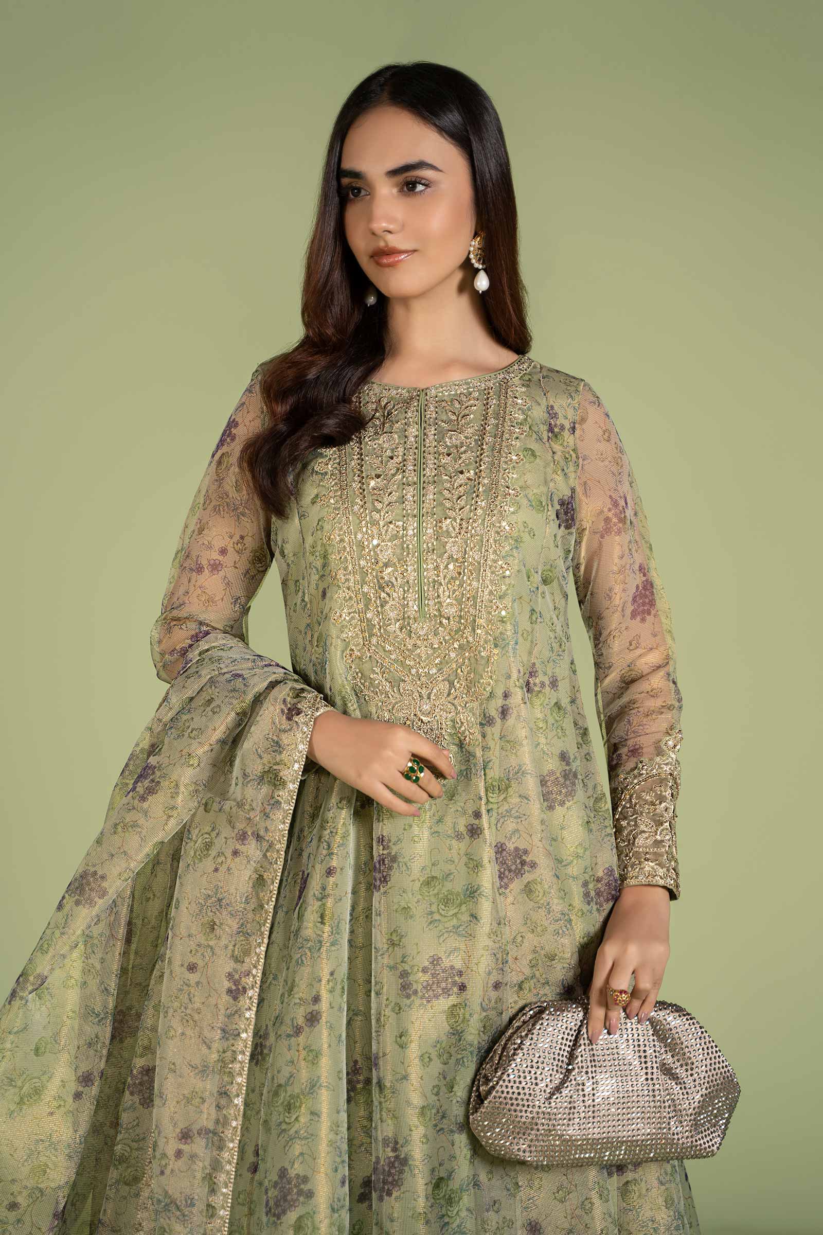 3 Piece Printed Organza Masoori Net Suit - Image 4