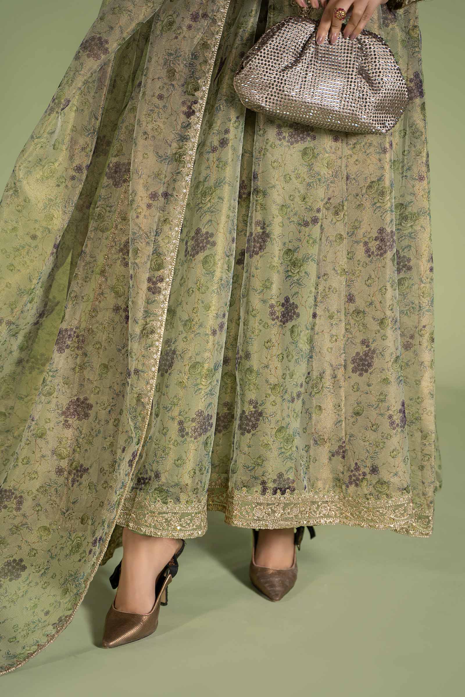 3 Piece Printed Organza Masoori Net Suit - Image 8