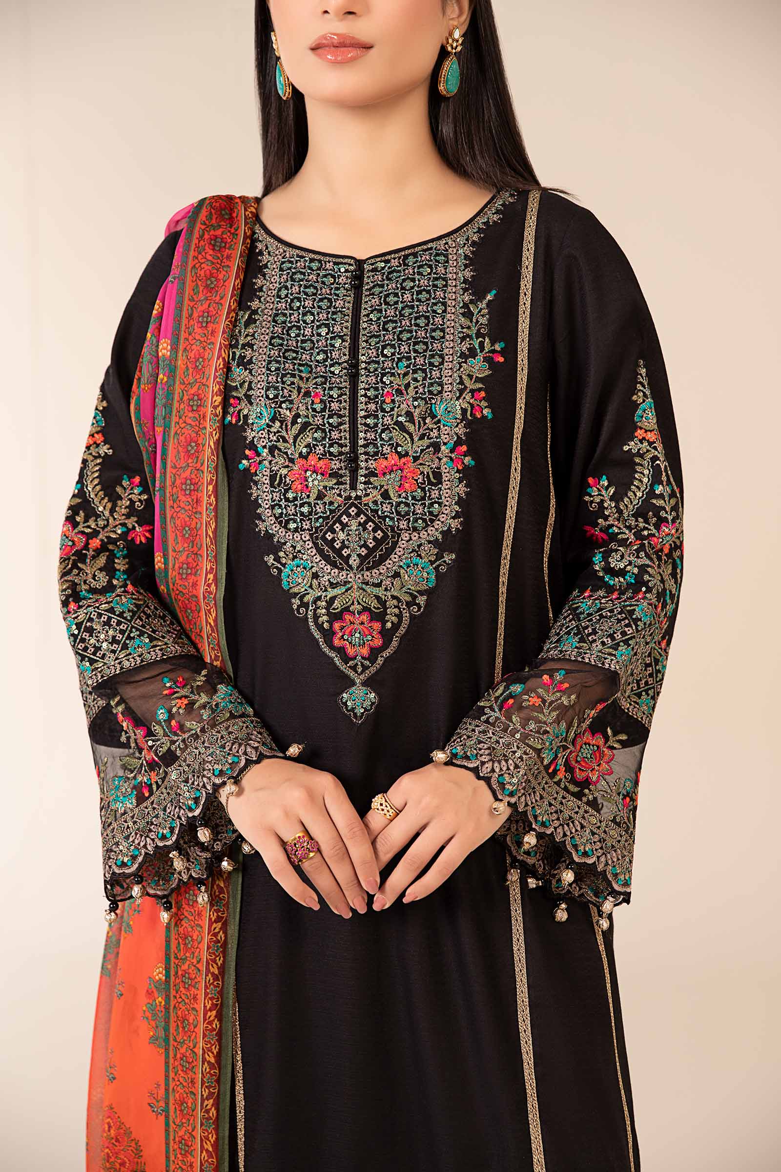3 Piece Embroidered Dobby Suit - Image 3