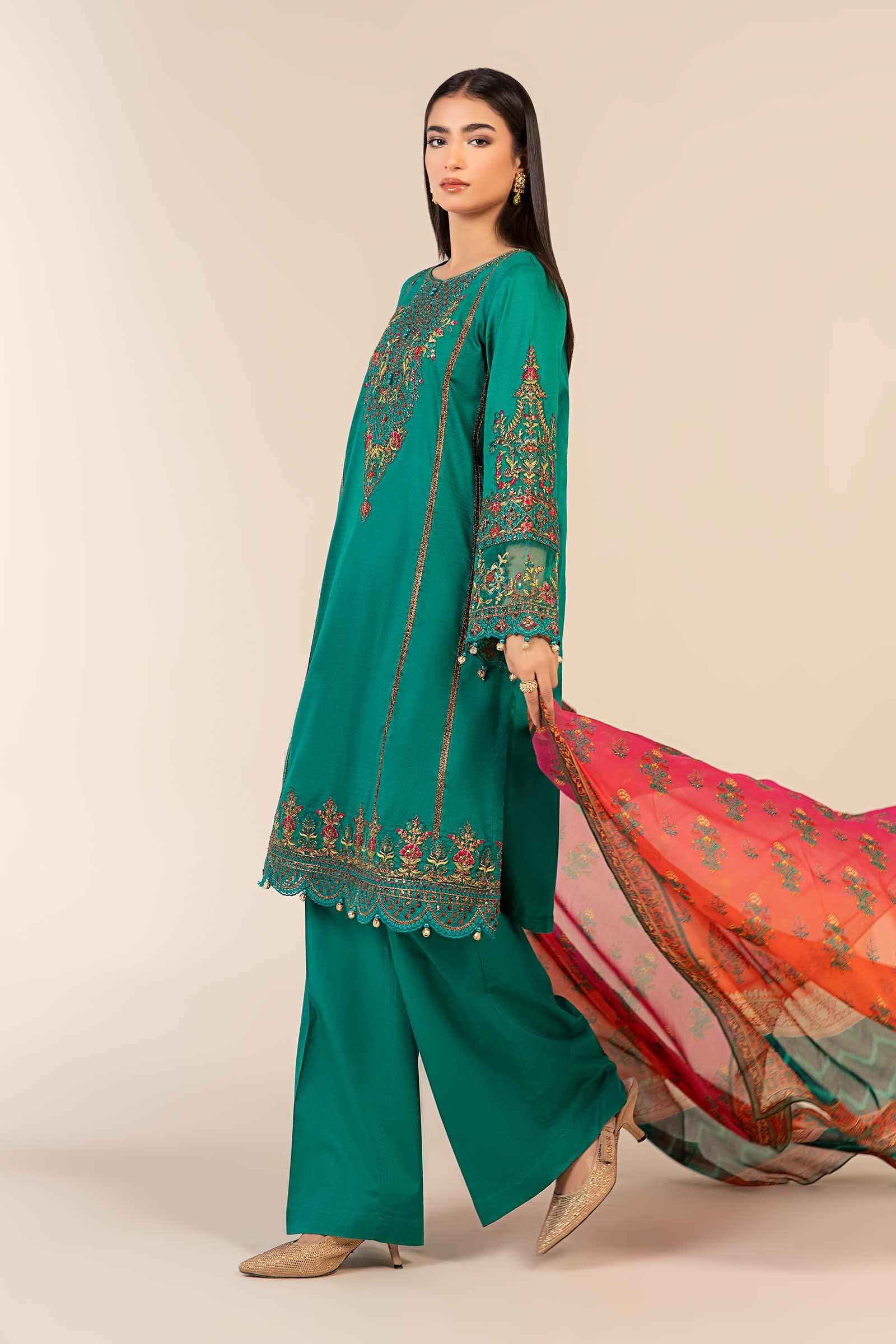 3 Piece Embroidered Dobby Suit - Image 6