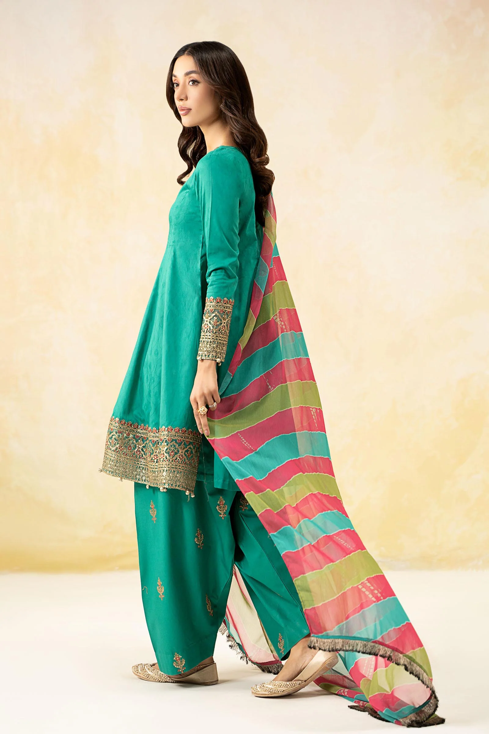 3 Piece Embroidered Self Jacquard Lawn Suit - Image 12