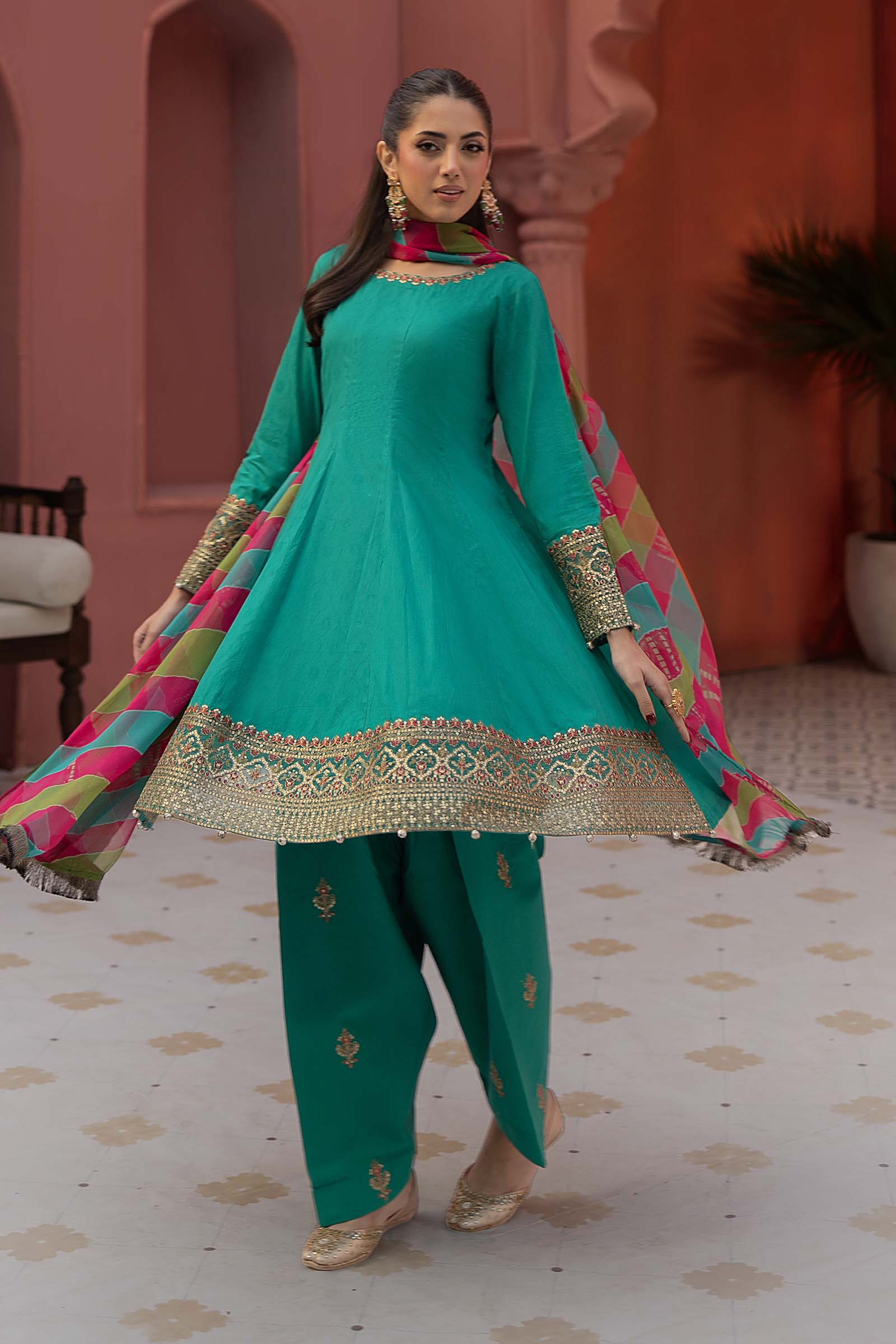 3 Piece Embroidered Self Jacquard Lawn Suit - Image 3