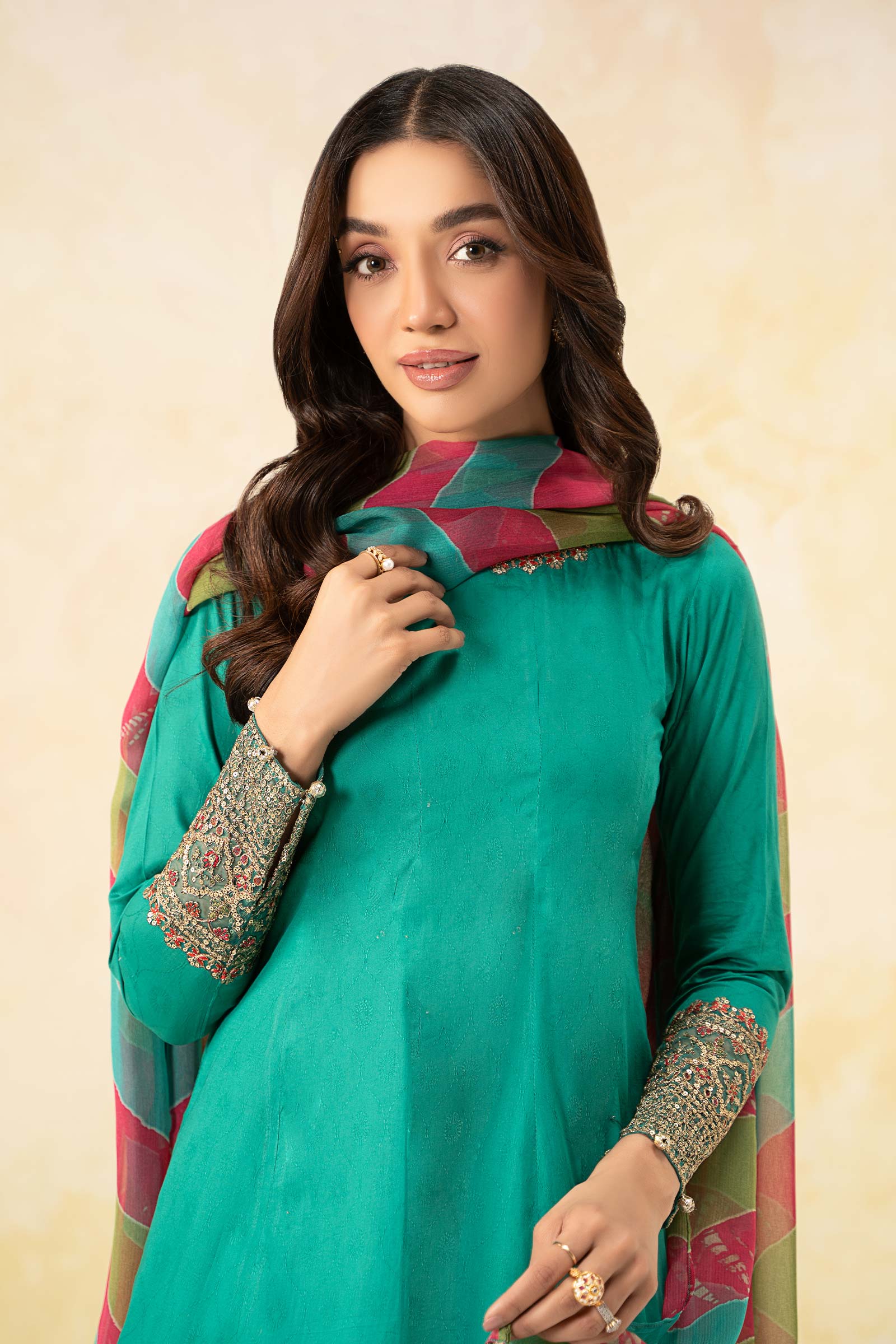 3 Piece Embroidered Self Jacquard Lawn Suit - Image 7