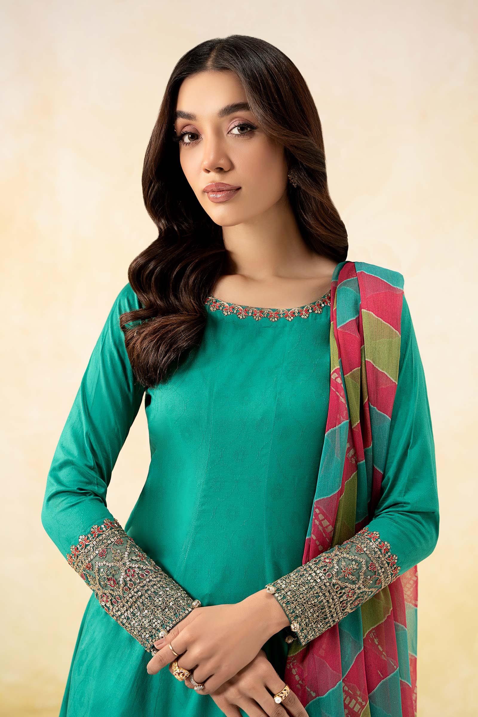 3 Piece Embroidered Self Jacquard Lawn Suit - Image 8