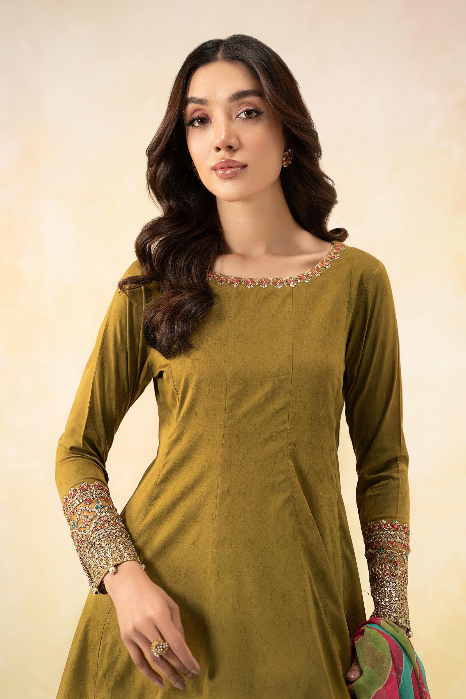 3 Piece Embroidered Self Jacquard Lawn Suit - Image 2