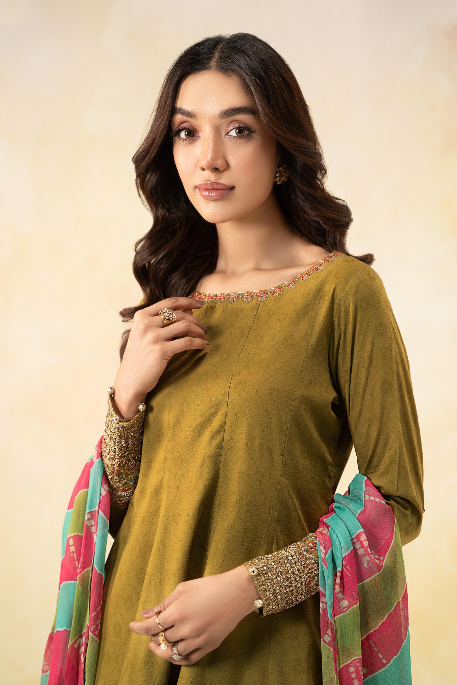 3 Piece Embroidered Self Jacquard Lawn Suit - Image 3