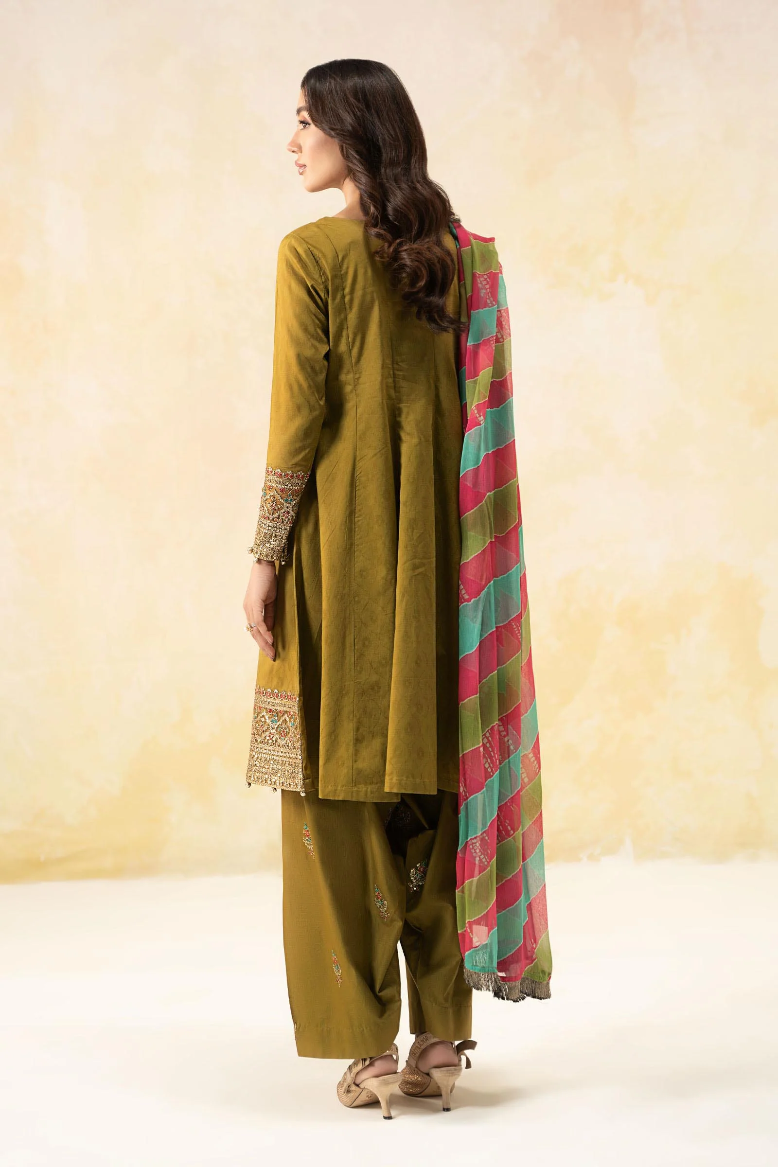 3 Piece Embroidered Self Jacquard Lawn Suit - Image 5